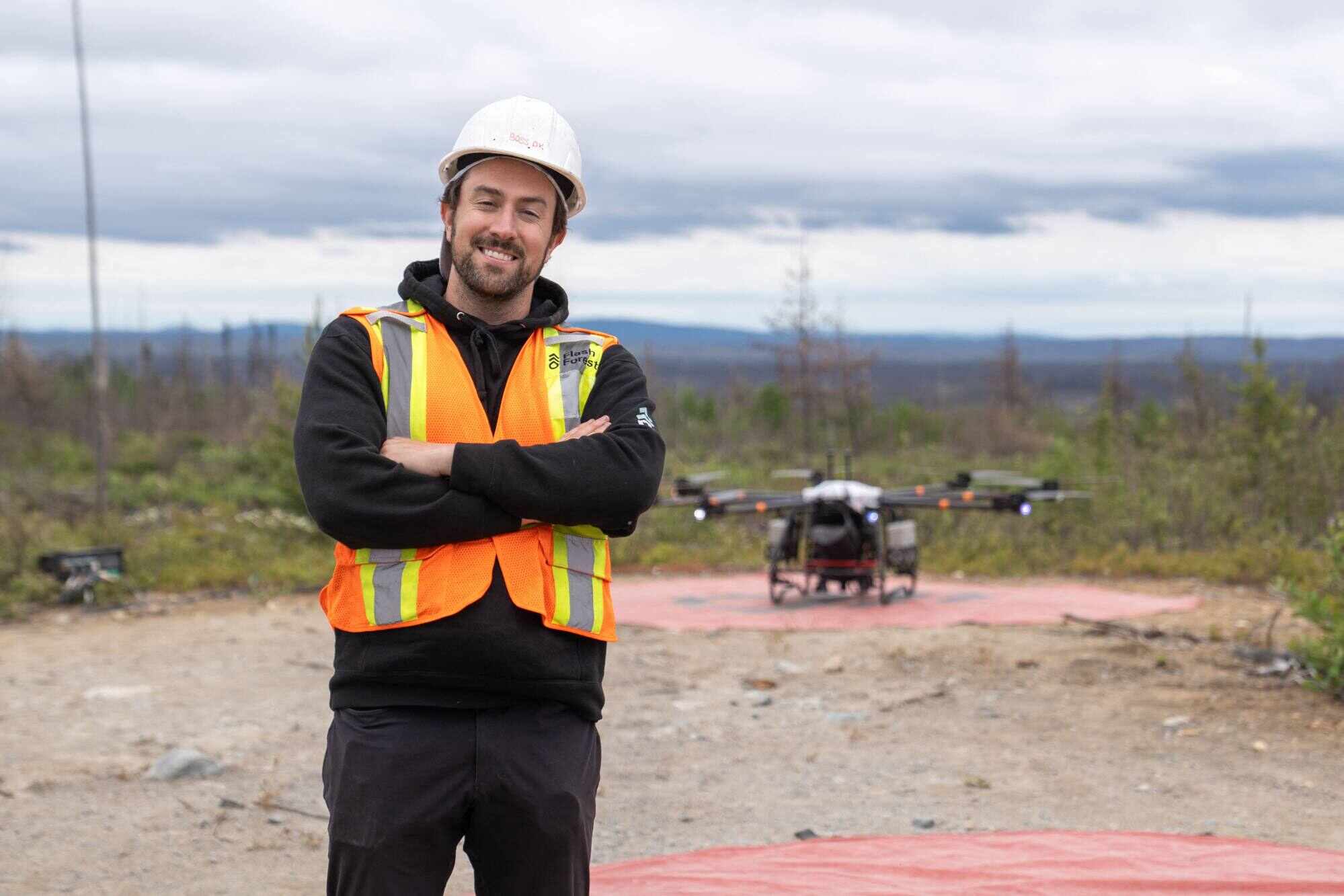 Cameron Jones, co-founder of Flash Forest, is leading the initiative. The company focuses on forests that were scorched in the last year or two. Photo: AFP