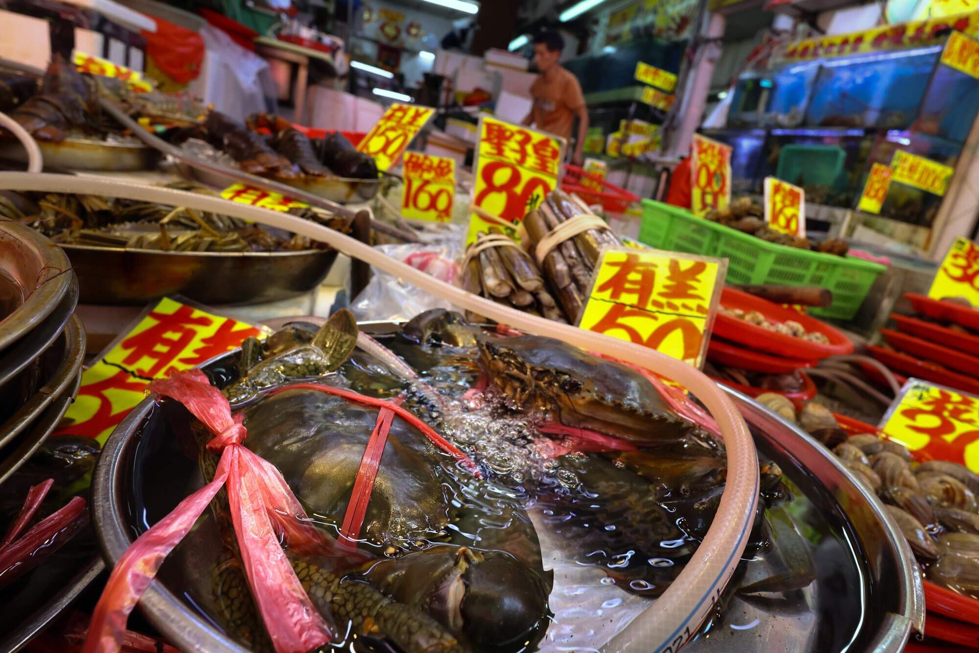 Crabs, on sale here in a Mong Kok market, are a popular delicacy in Hong Kong. Photo: Dickson Lee