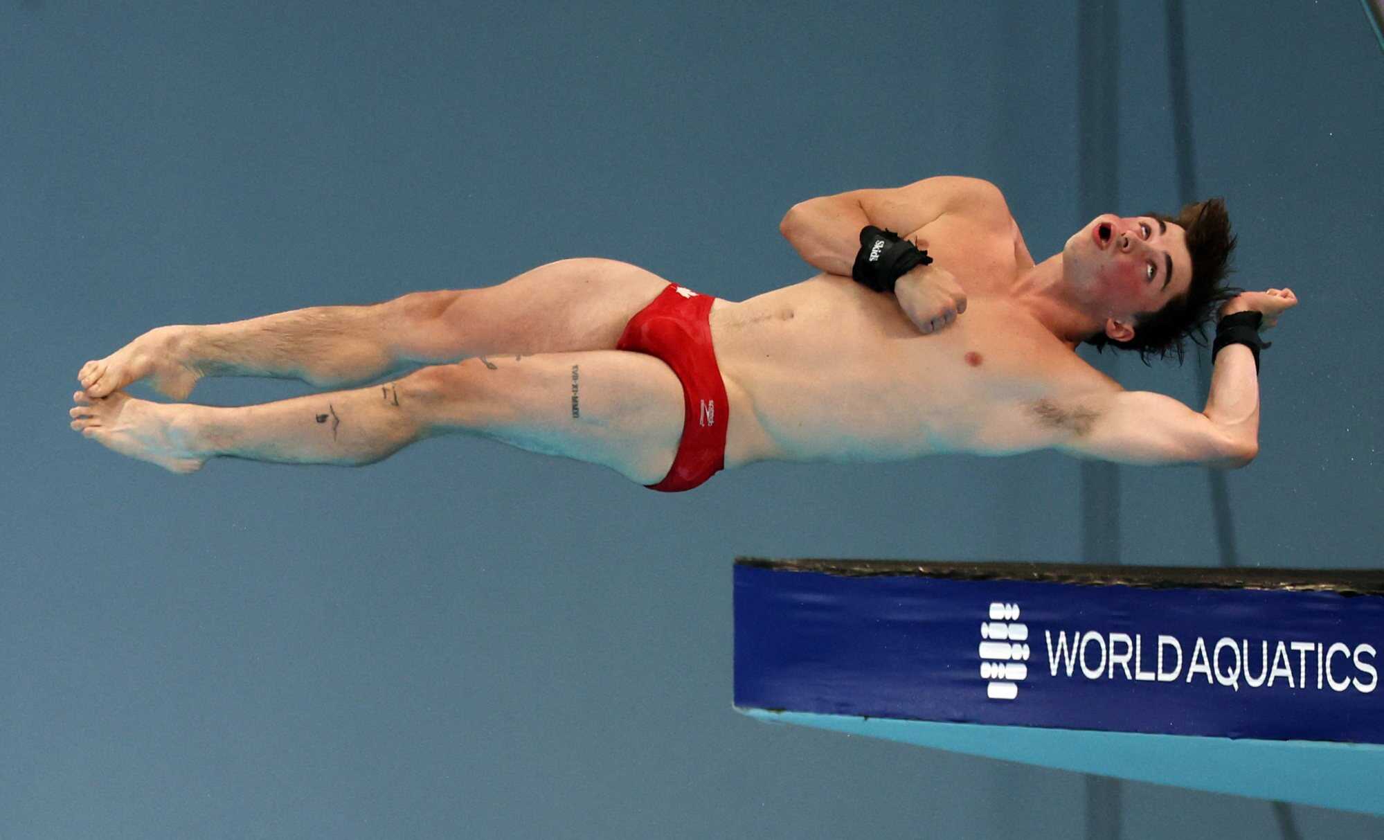 Canadian diver Matt Cullen, 16, at the 2025 World Aquatics Championships in Singapore. Photo: Reuters
