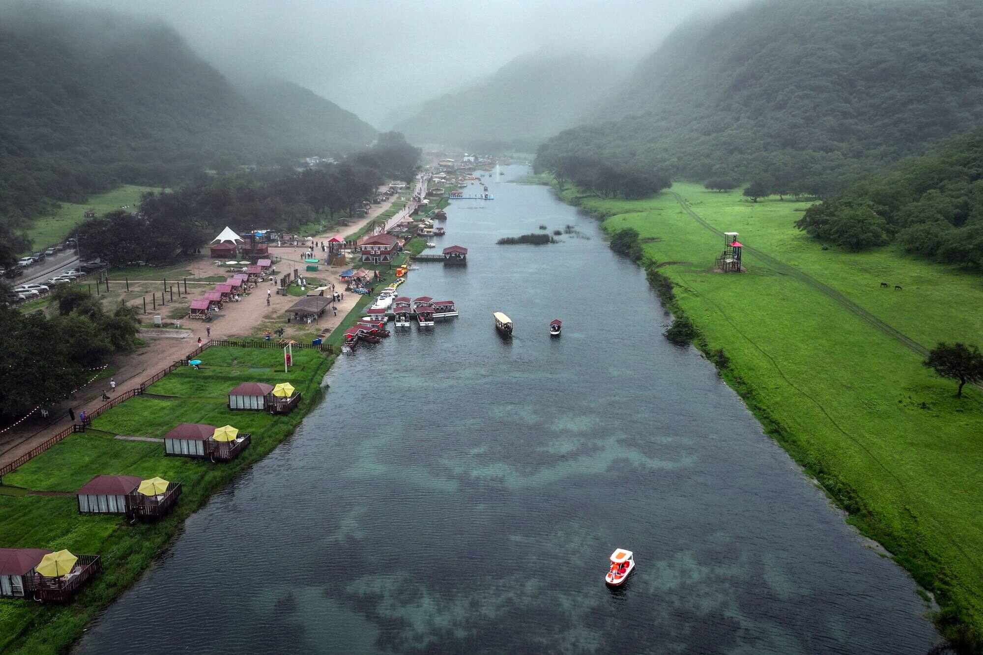 The Wadi Darbat lake in the mountainous coastal region of Dhofar, which borders Yemen, in Oman. Photo: AFP
