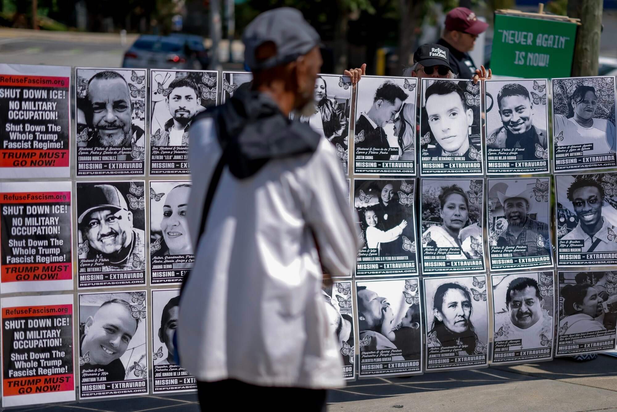 The “Wreaths of Remembrance” protest outside the ICE field office in Atlanta, Georgia, US. Demonstrators used wreaths to signify people recently taken into custody by US Immigration and Customs Enforcement, facing possible deportation. Photo: EPA