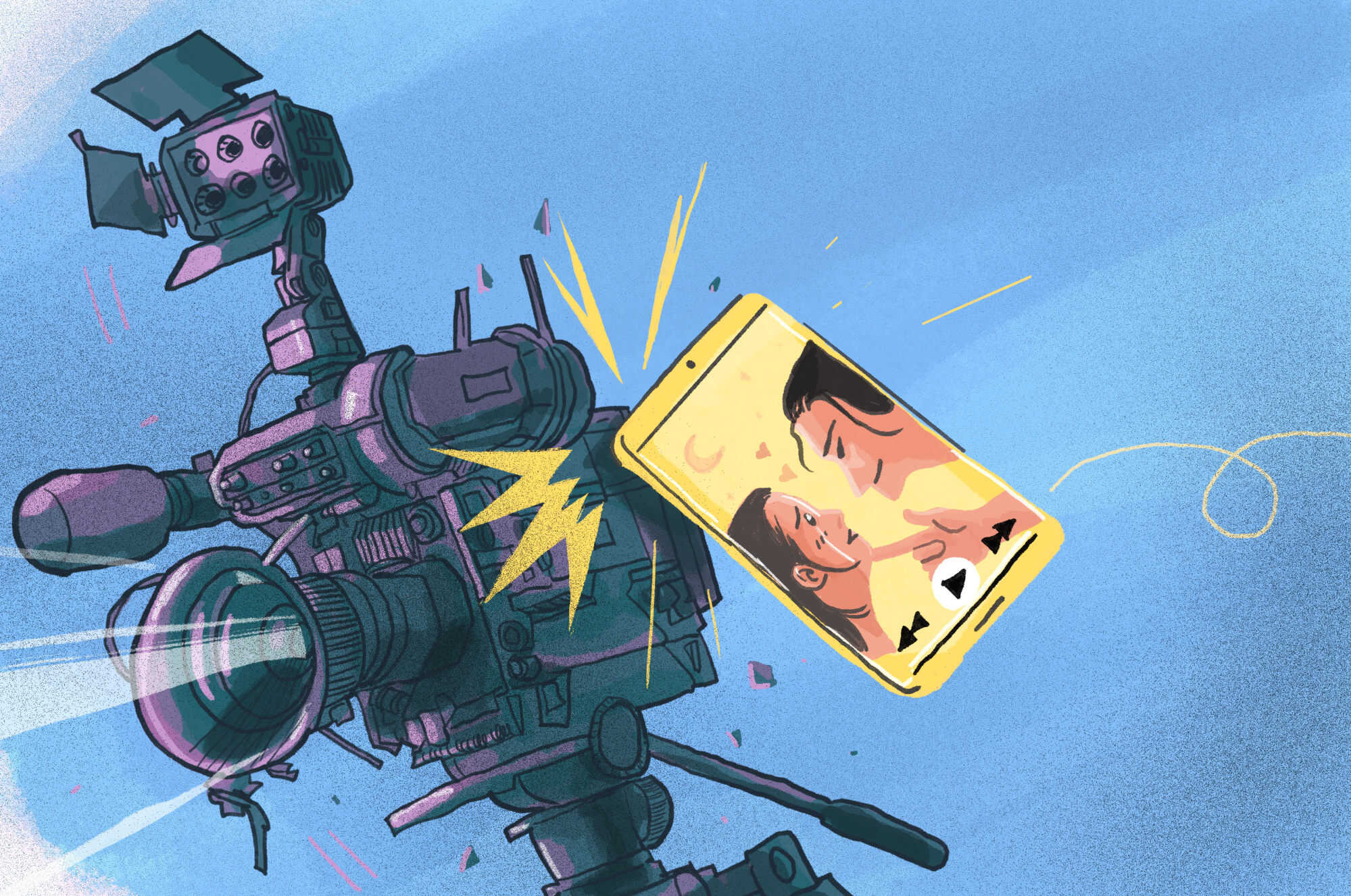 Chinese platforms are hosting bite-sized soap operas about werewolves and mafia dons that are drawing large audiences – and shaking up the streaming market. Illustration: Brian Wang