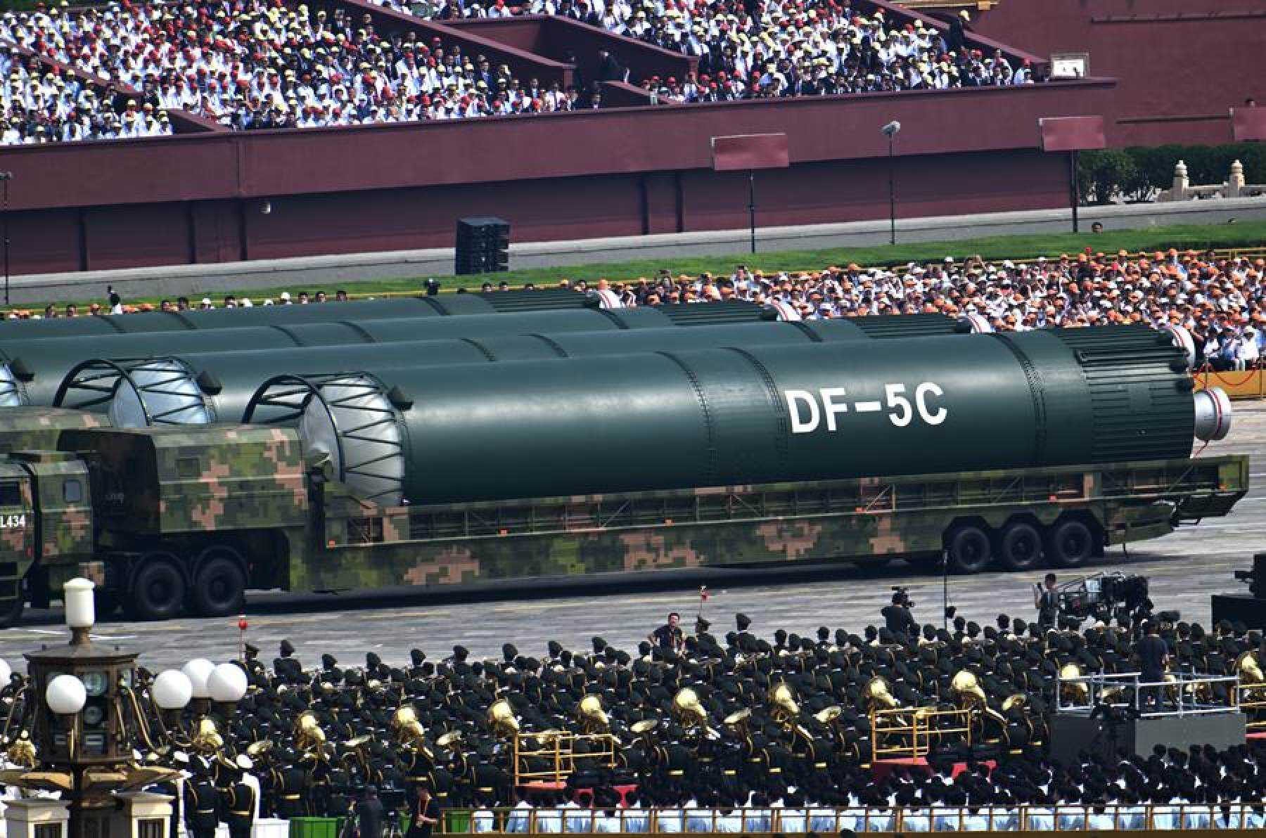 The Chinese nuclear missile formation attends a military parade in Beijing. Photo: Xinhua