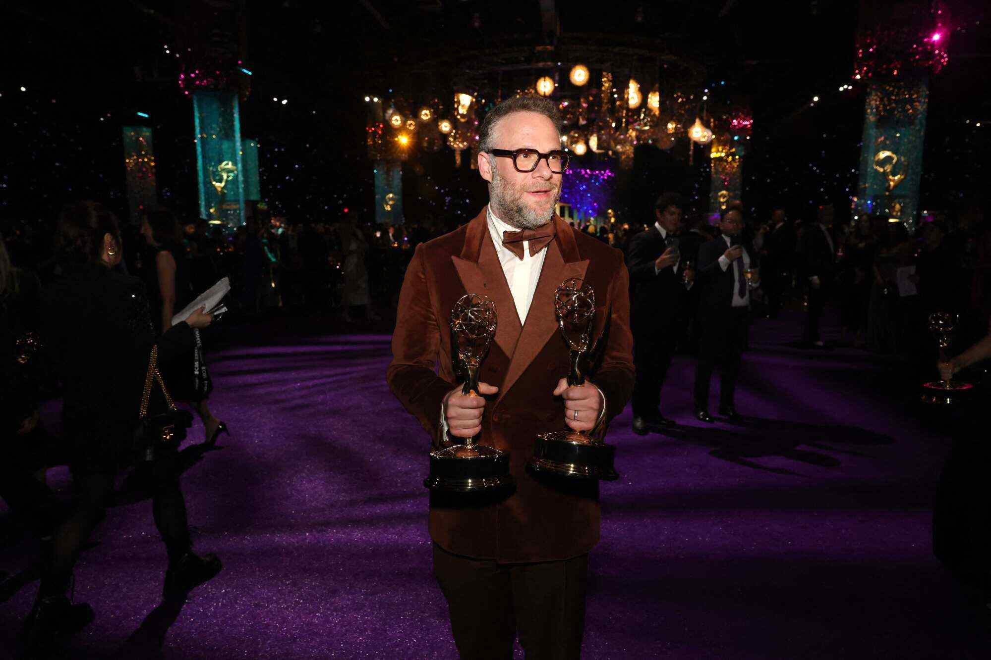 Seth Rogen’s Hollywood satire, “The Studio”, excelled in comedy categories by winning Best Comedy Series and achieving a total of 13 Emmy Awards. Photo: AFP