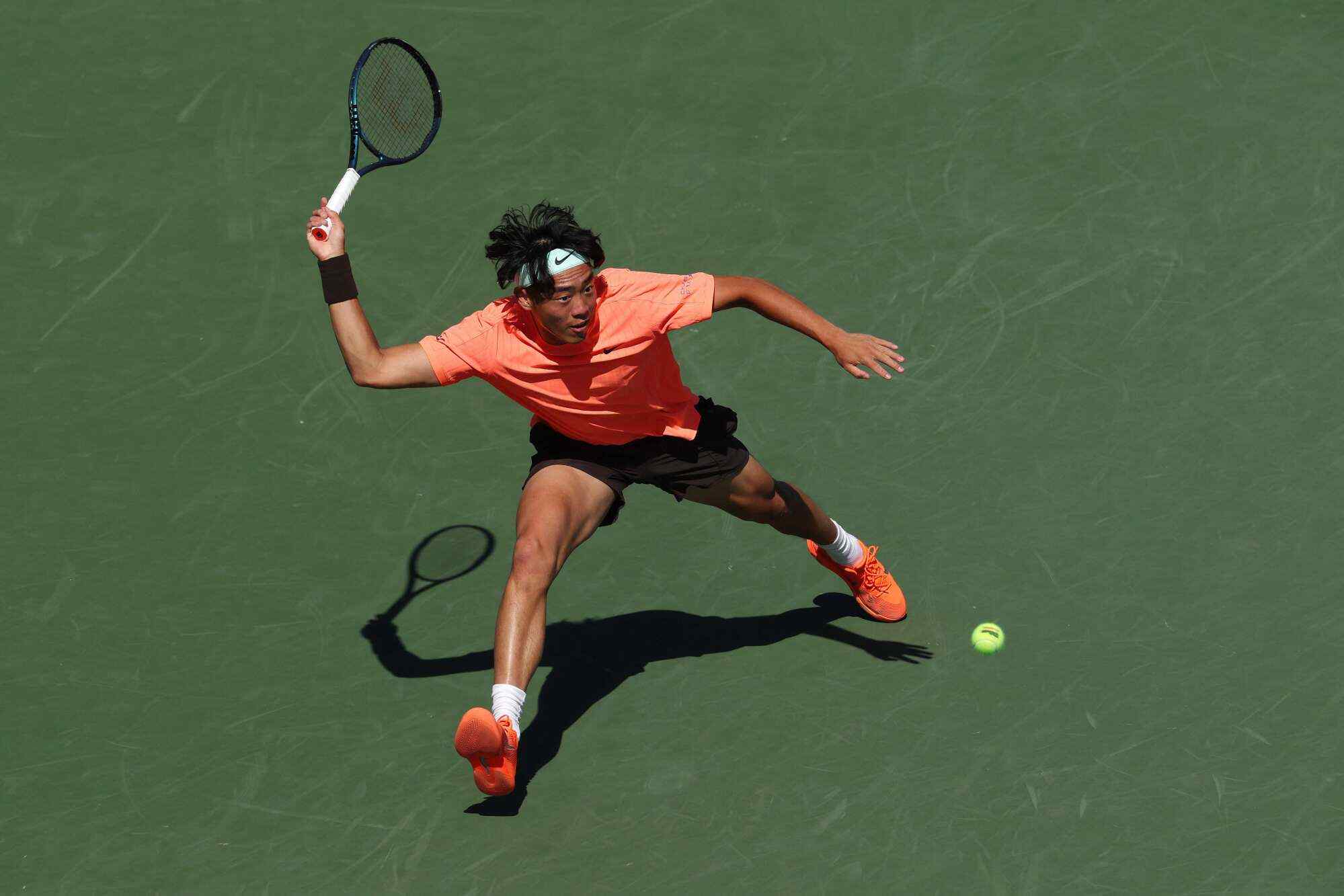 Coleman Wong played Andrey Rublev during their men’s singles third-round match at the 2025 US Open. Photo: Getty Images/AFP