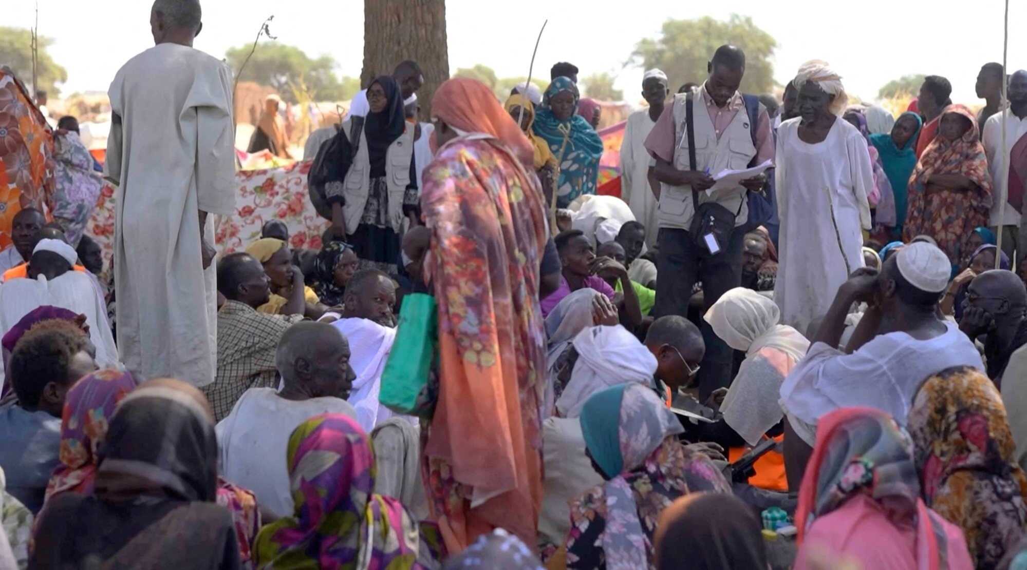 Displaced Sudanese people gather in Tawila, Sudan, after fleeing El-Fasher. Photo: Reuters