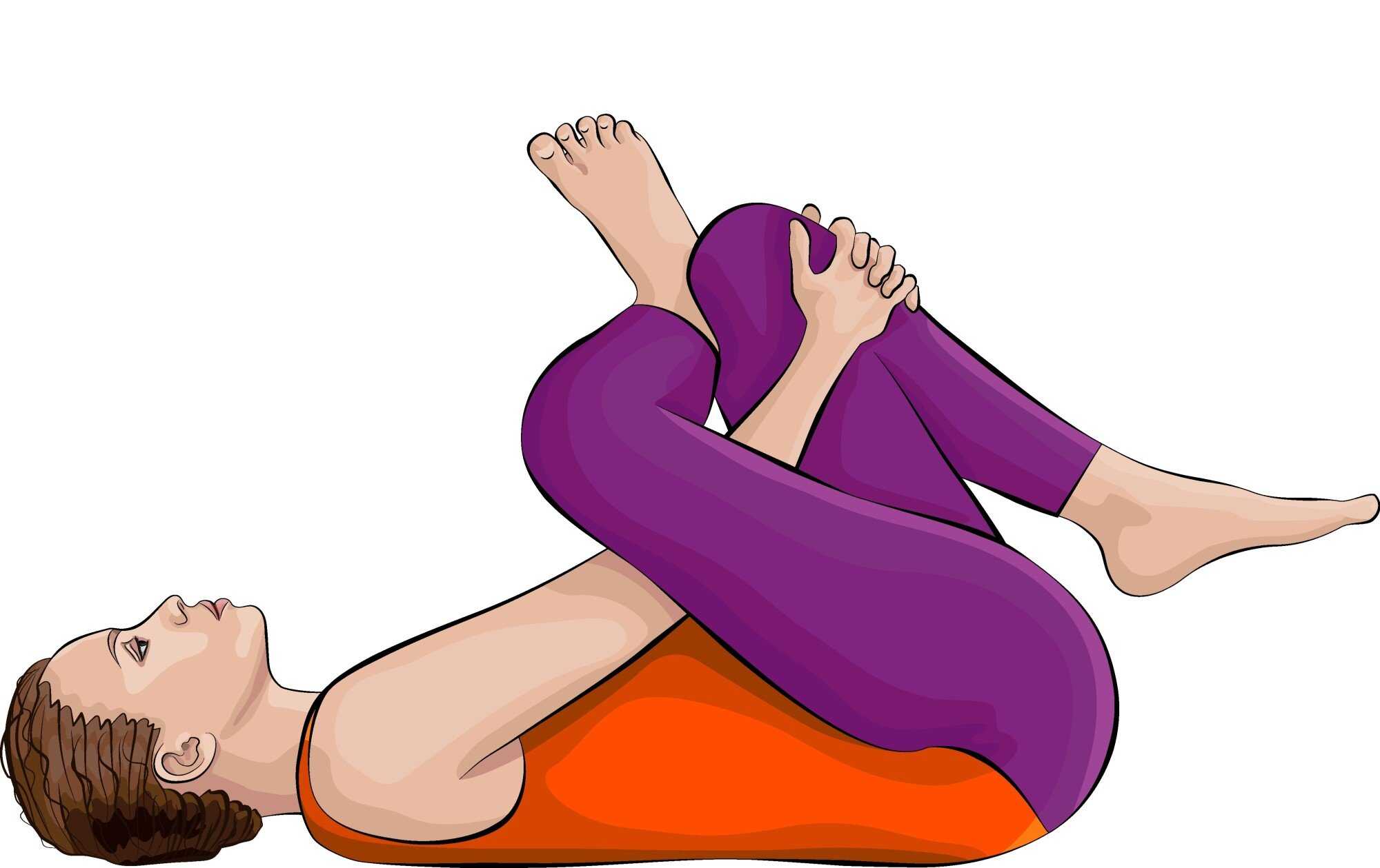 The “figure of four” pose offers some relief to tight hips and stiff lower backs. Photo: Shutterstock