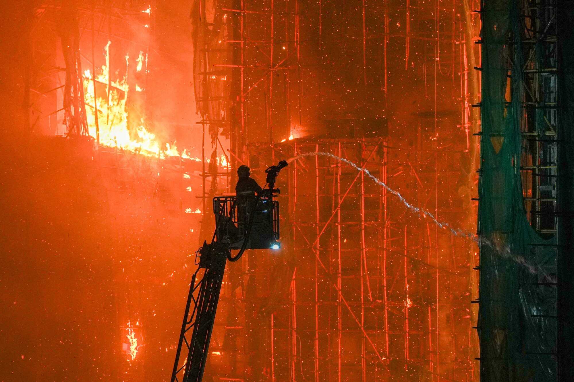 Firefighters worked tirelessly for days to rescue residents trapped in Wang Fuk Court. Photo: Eugene Lee.