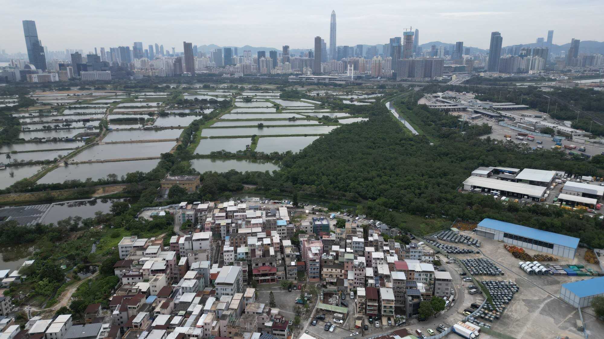 An aerial view of the area marked for the development of the San Tin Technopole. Photo: Sam Tsang