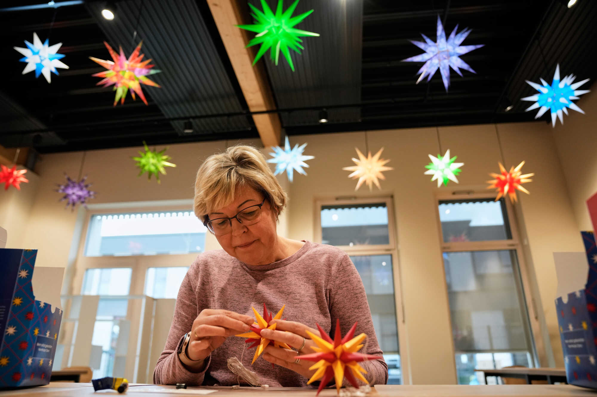 Moravian stars, crafted in Herrnhut, Germany, symbolise the Star of Bethlehem. Photo: AP