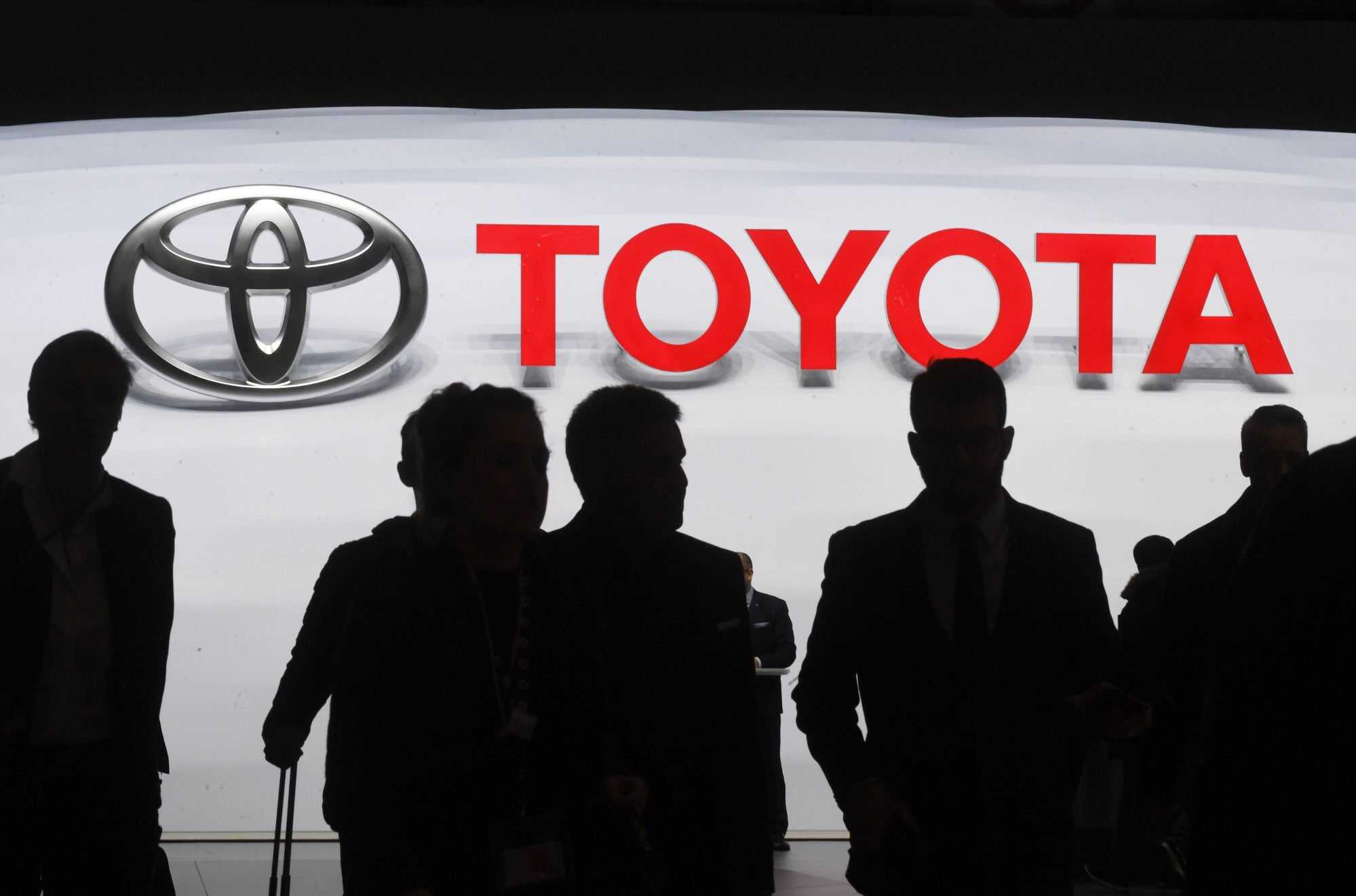 The logo of car manufacturer Toyota at the Geneva Motor Show. Toyota is one of the companies that has adopted a corporate-only matchmaking app for its staff. Photo: dpa