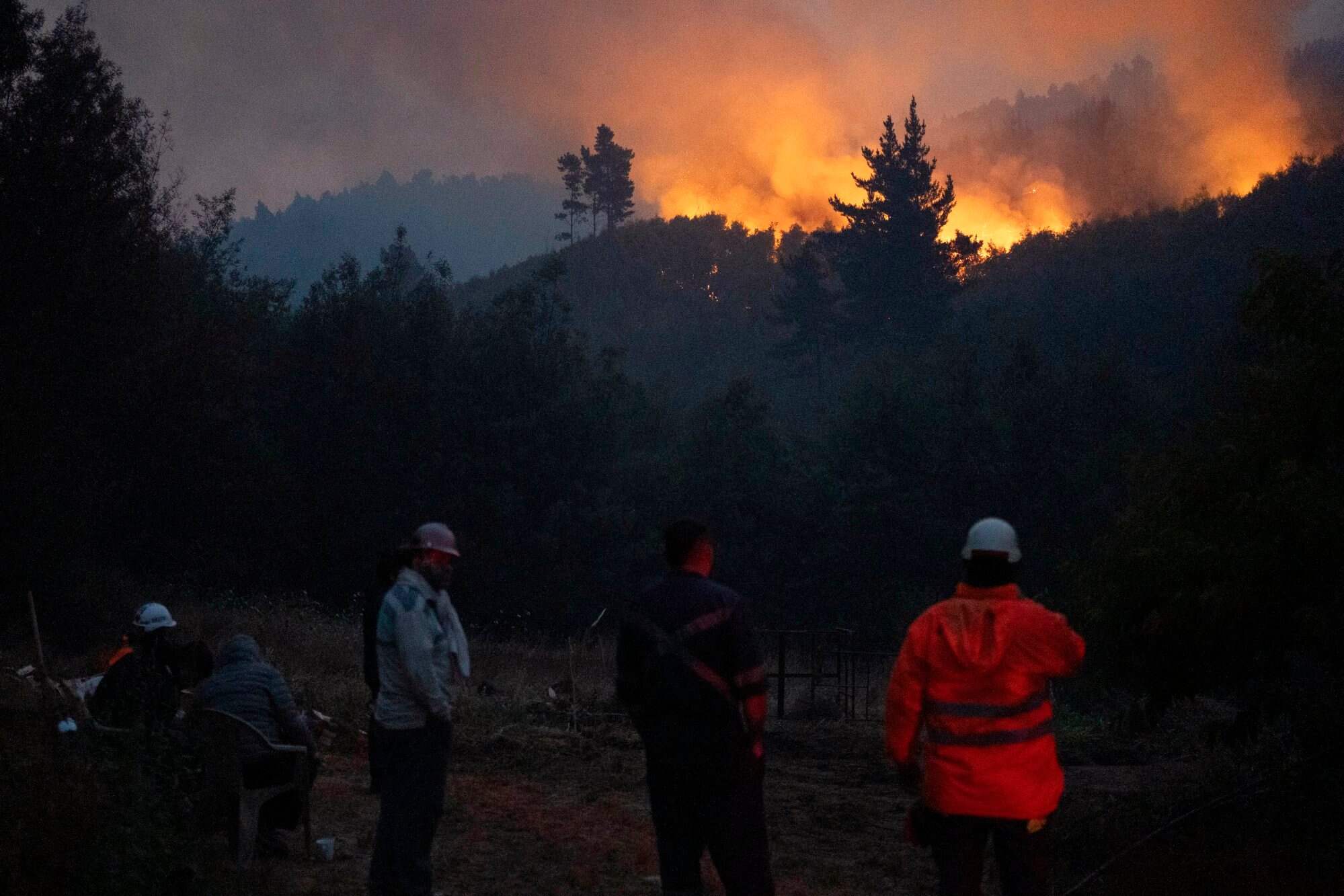 The fires, which began last Saturday, have destroyed more than 30,000 hectares in the Biobio and Nuble regions and forced tens of thousands of people to evacuate, according to authorities. Photo: EPA