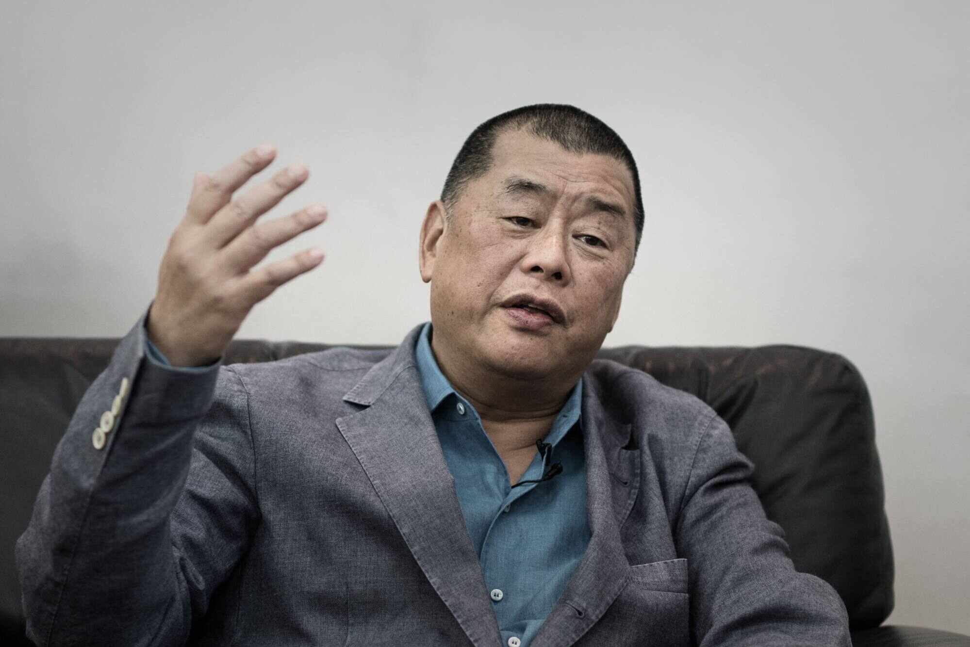 This photograph taken on June 19, 2015 shows media tycoon Jimmy Lai gesturing during an interview in Hong Kong. On February 9, 2026, a Hong Kong court sentenced Lai to 20 years in prison following his high-profile national security trial. Photo: AFP