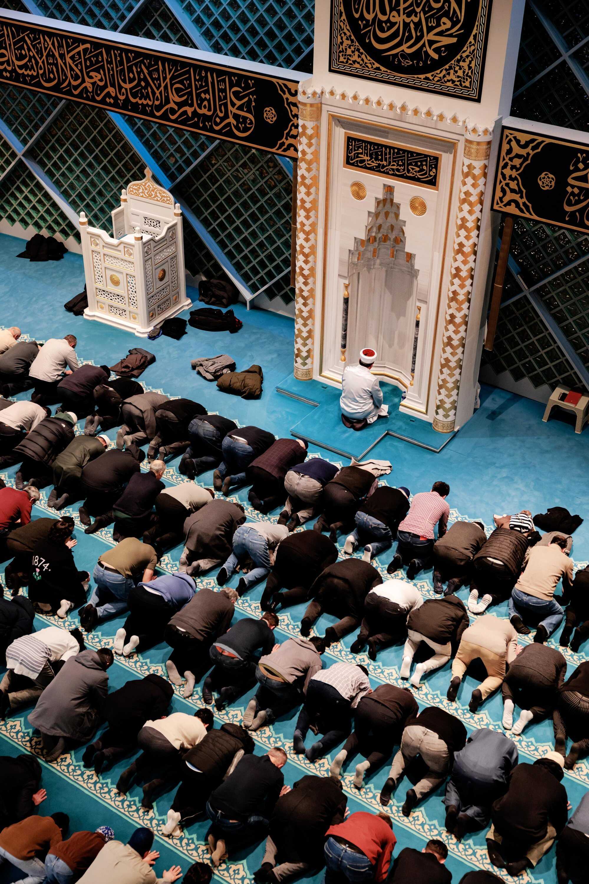 Worshippers attend evening prayers at the Turkish Ulu Mosque at the start of the fasting month of Ramadan in Utrecht, Netherlands. Photo: EPA
