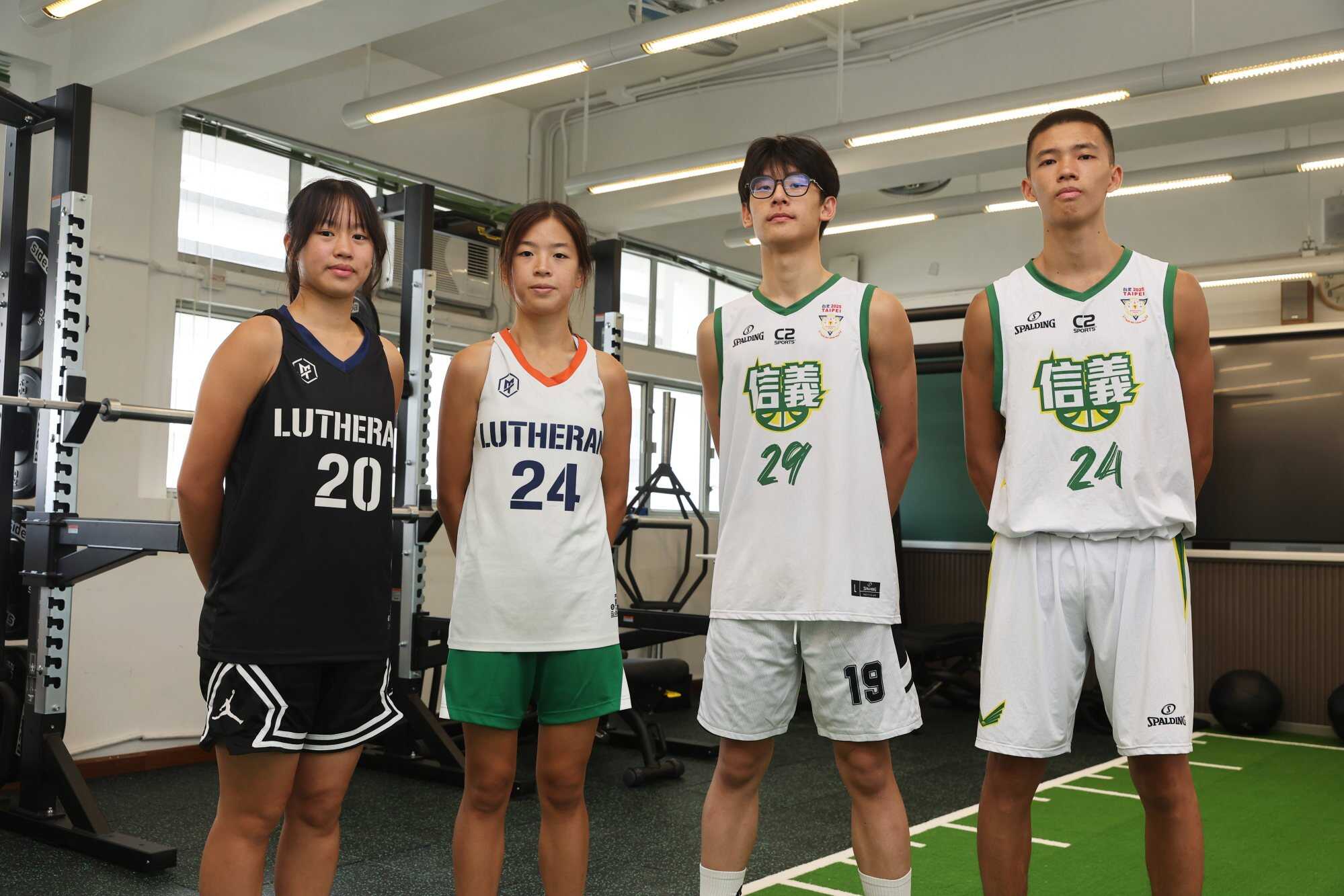 From left: Basketball players Tam Hei-tung, Wong Hin-yu, Andy Hui Wang-tik and Ray Lin Bai-rui. Photo: Edmond So