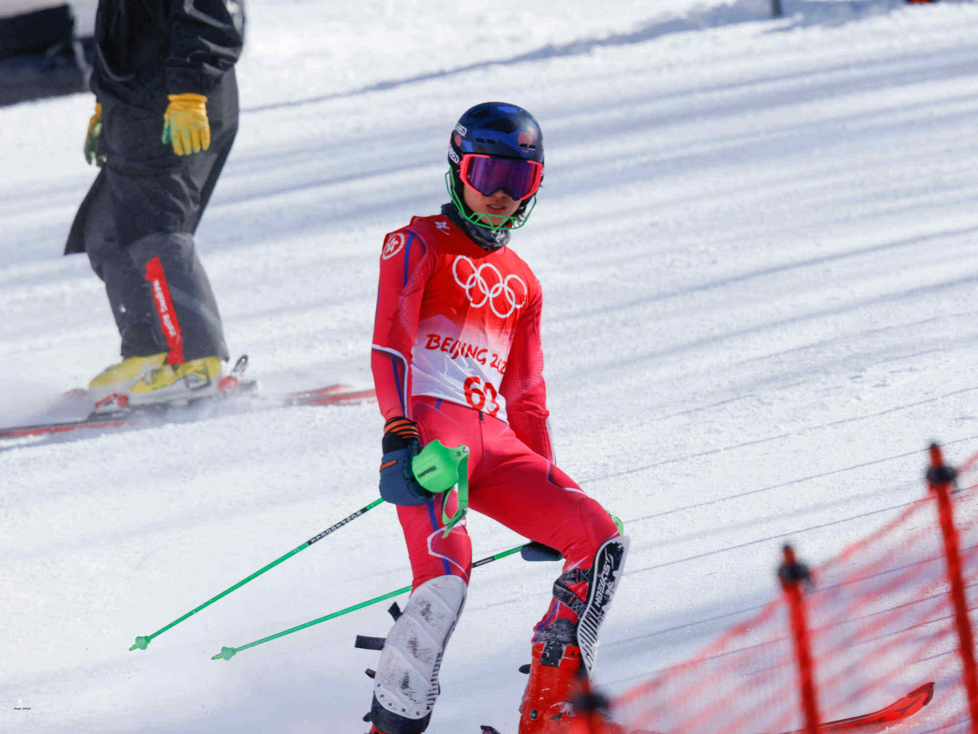 Yung, then aged 17, in a training session before the Beijing Winter Olympic Games men’s slalom at the Yanqing National Alpine Skiing Centre. Photo: HKSF&OC