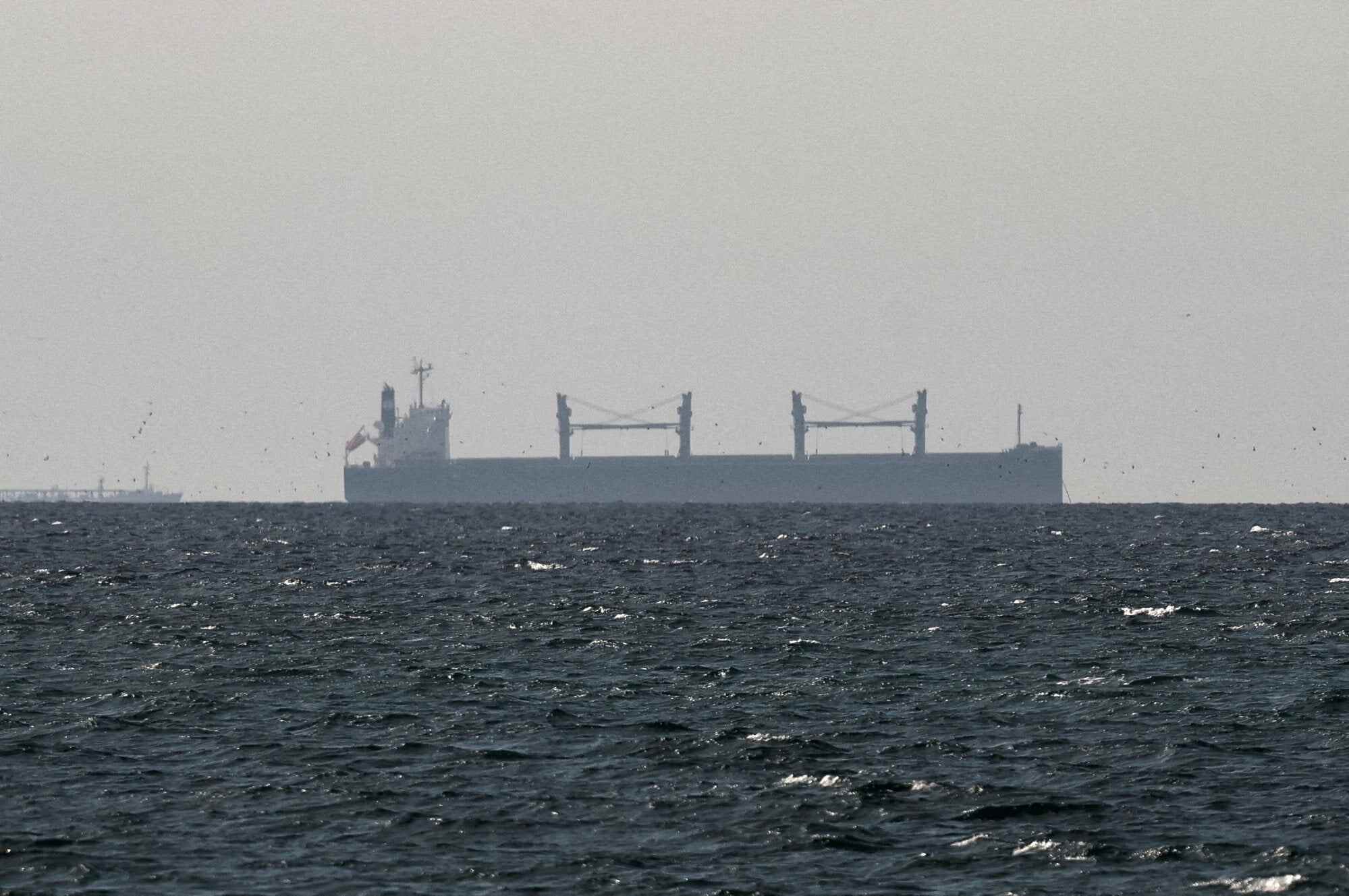 A cargo ship in the Gulf, near the Strait of Hormuz, as seen from northern Ras al-Khaimah, near the border with Oman’s Musandam governance on March 11, 2026. Photo: Reuters