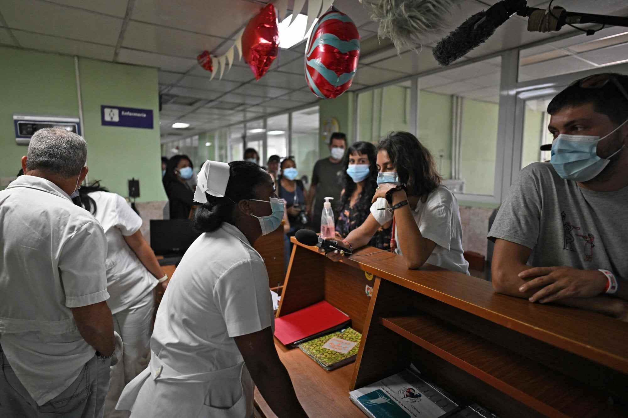Medical staff from the hospital, which treats newborns, children and pregnant women whose fetuses have been diagnosed with severe congenital heart defects. Photo: AFP