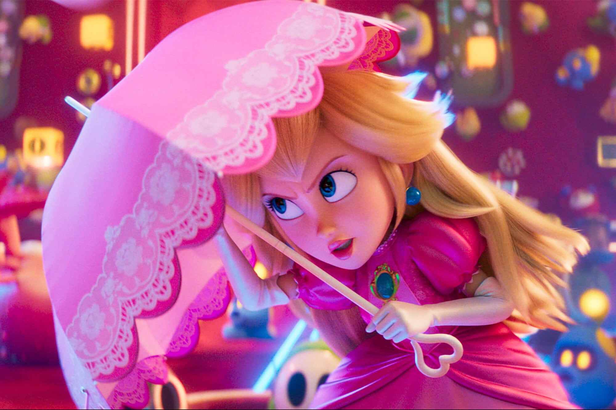 Princess Peach, voiced by Anya Taylor-Joy, in a scene from “The Super Mario Galaxy Movie.” Photo: Nintendo and Illumination/Universal Pictures via AP