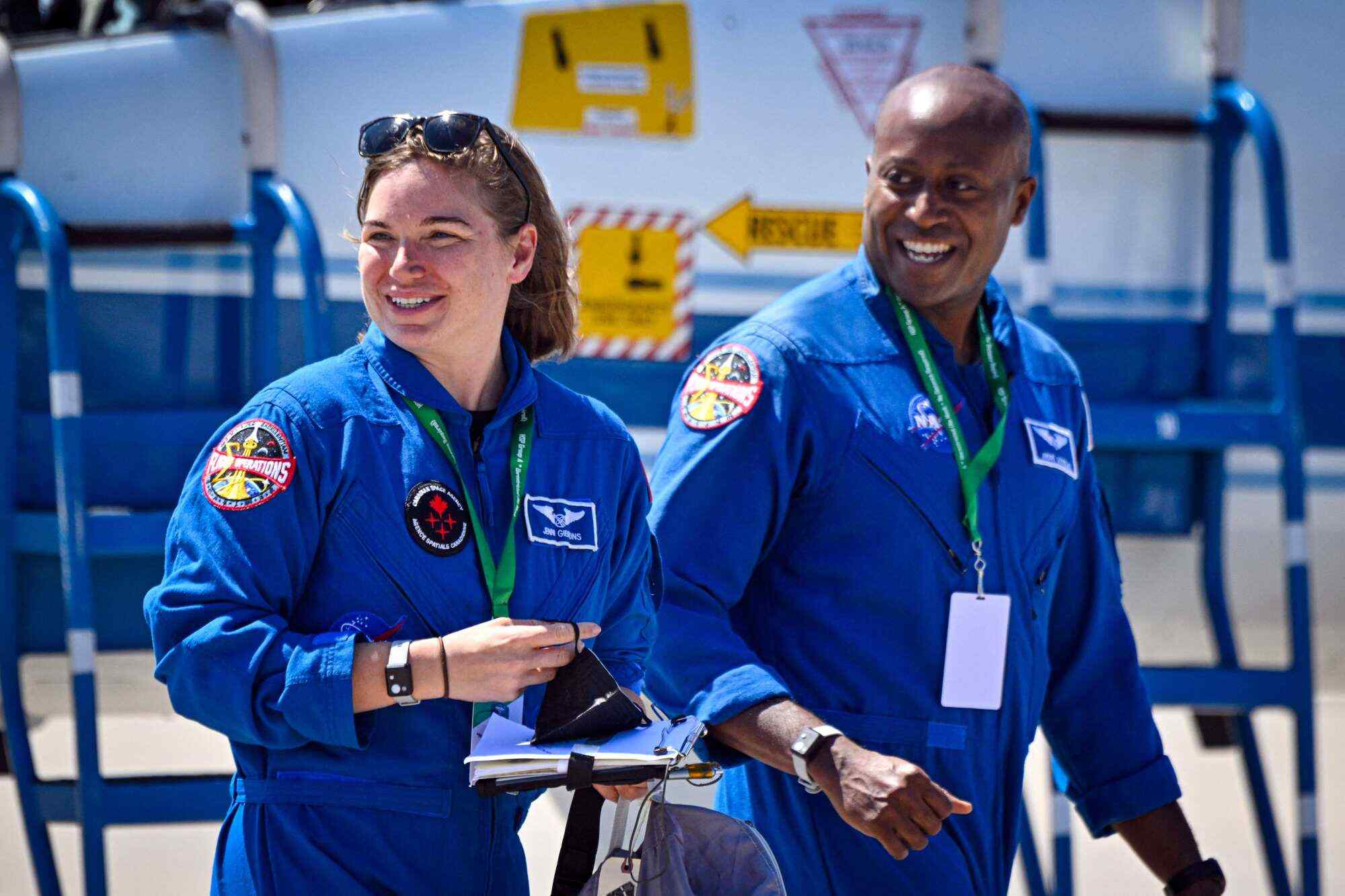 Canadian Space Agency astronaut Jenni Gibbons (left) was a backup crew member for the Artemis II mission. Photo: AFP