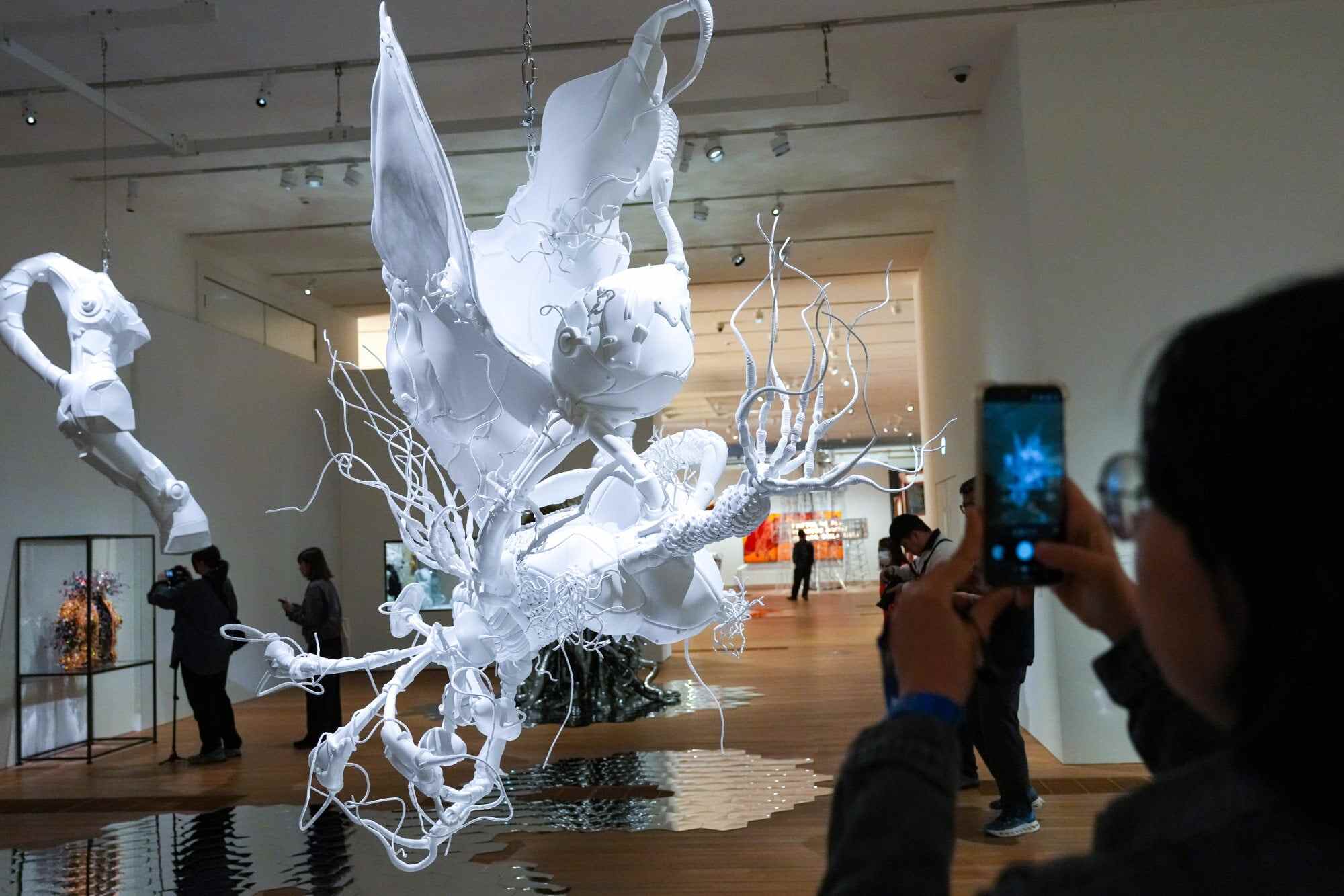 The new retrospective follows her art journey from the late 90s to now, highlighting her unique bridging of human anatomy and machine logic. Photo: Karma Lo