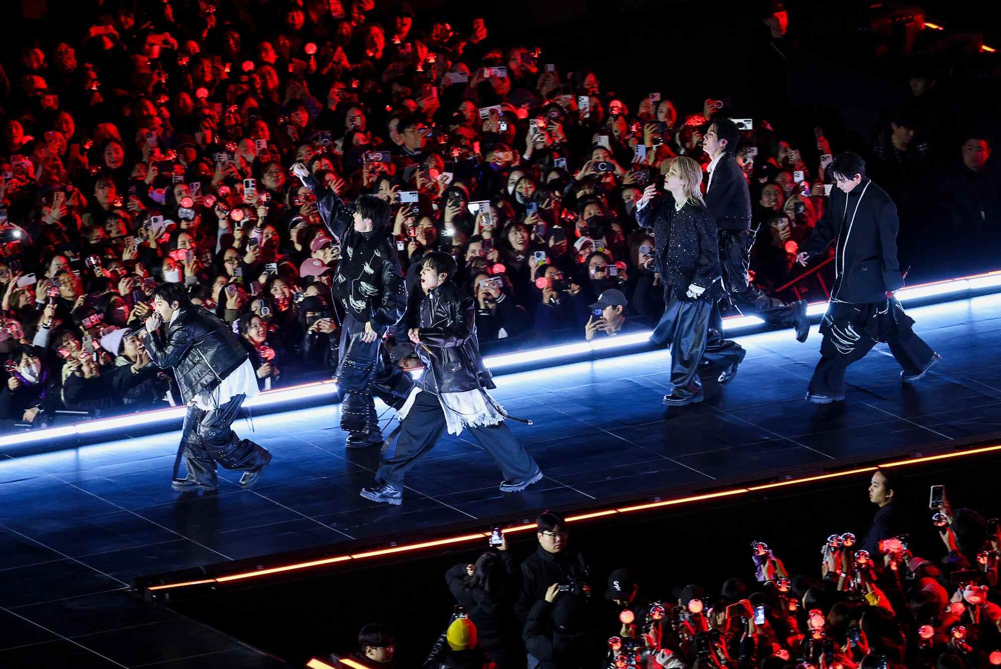 BTS perform during ‘BTS The Comeback Live Arirang’ tour stop in central Seoul, South Korea. Photo: AP