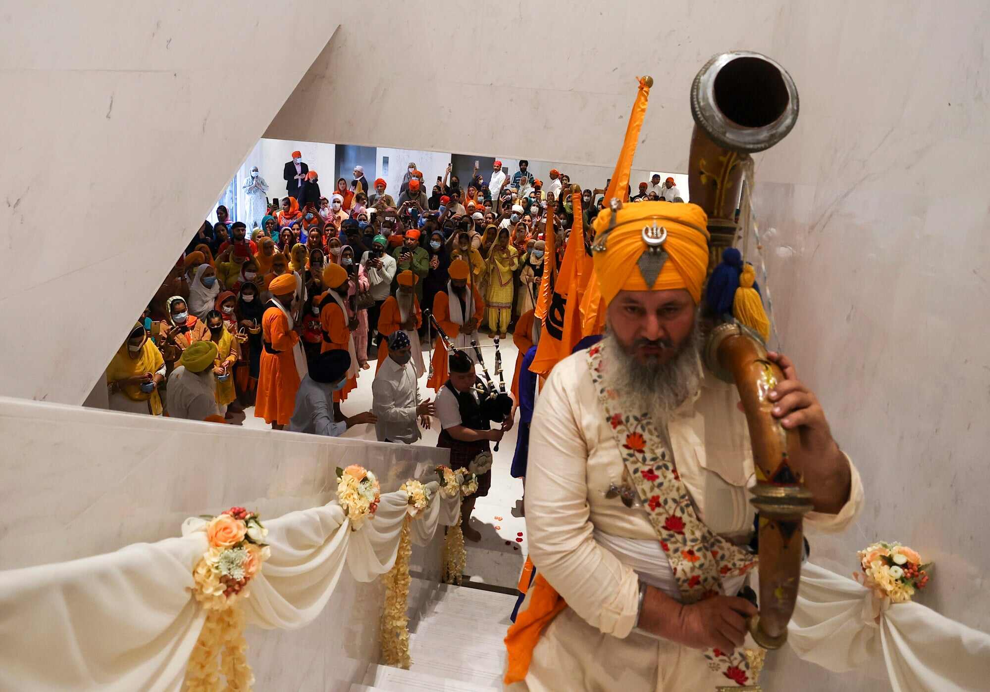Inside the Khalsa Diwan Sikh Temple on Stubbs Road in Wan Chai. To get a real sense of the lived experiences of local ethnic minority groups, Mok visited the Gurdwara Sahib. Photo: Jonathan Wong