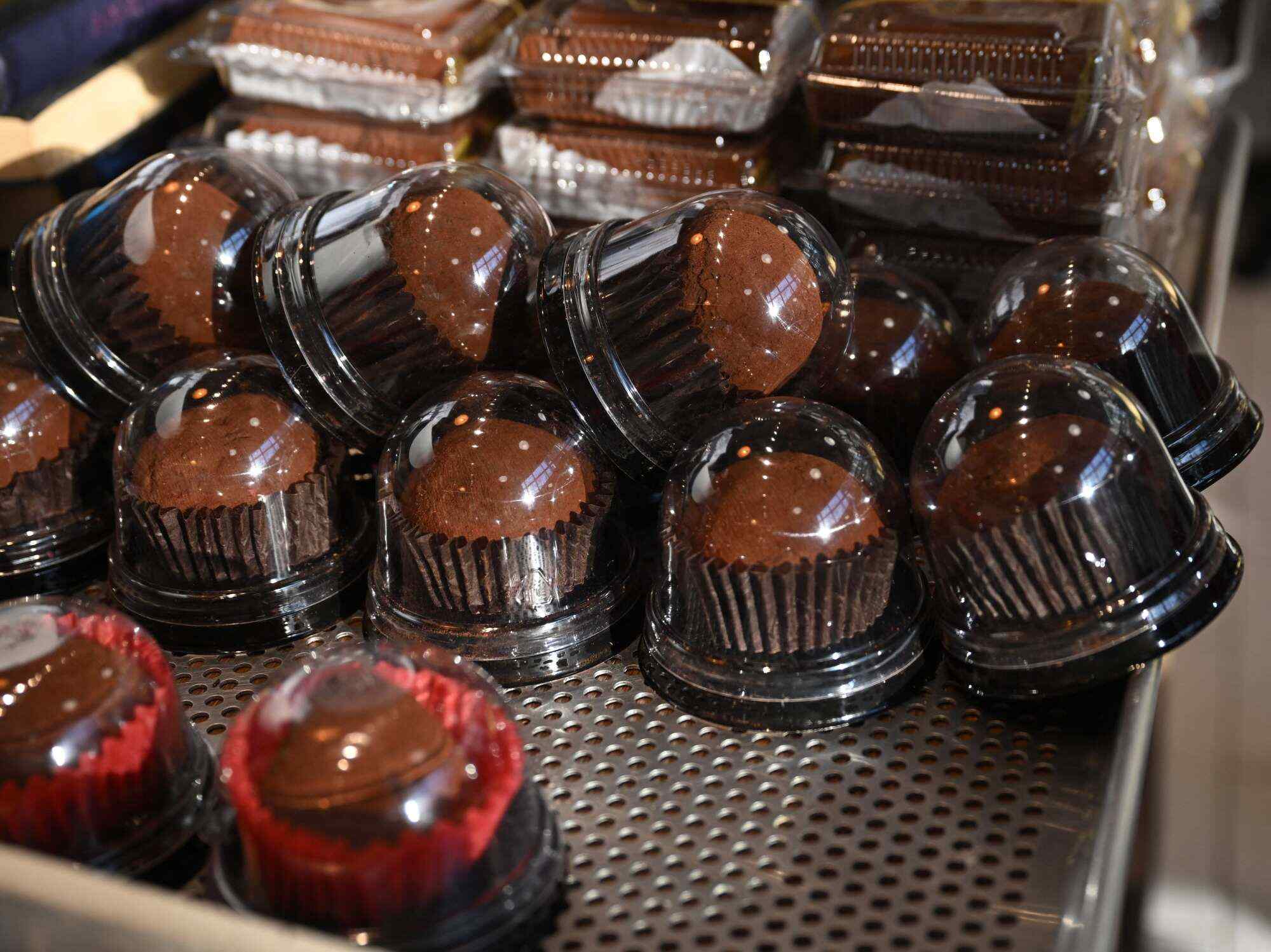 Dubai chewy cookies are displayed at a bakery cafe in Seoul on January 20, 2026. Photo: AFP