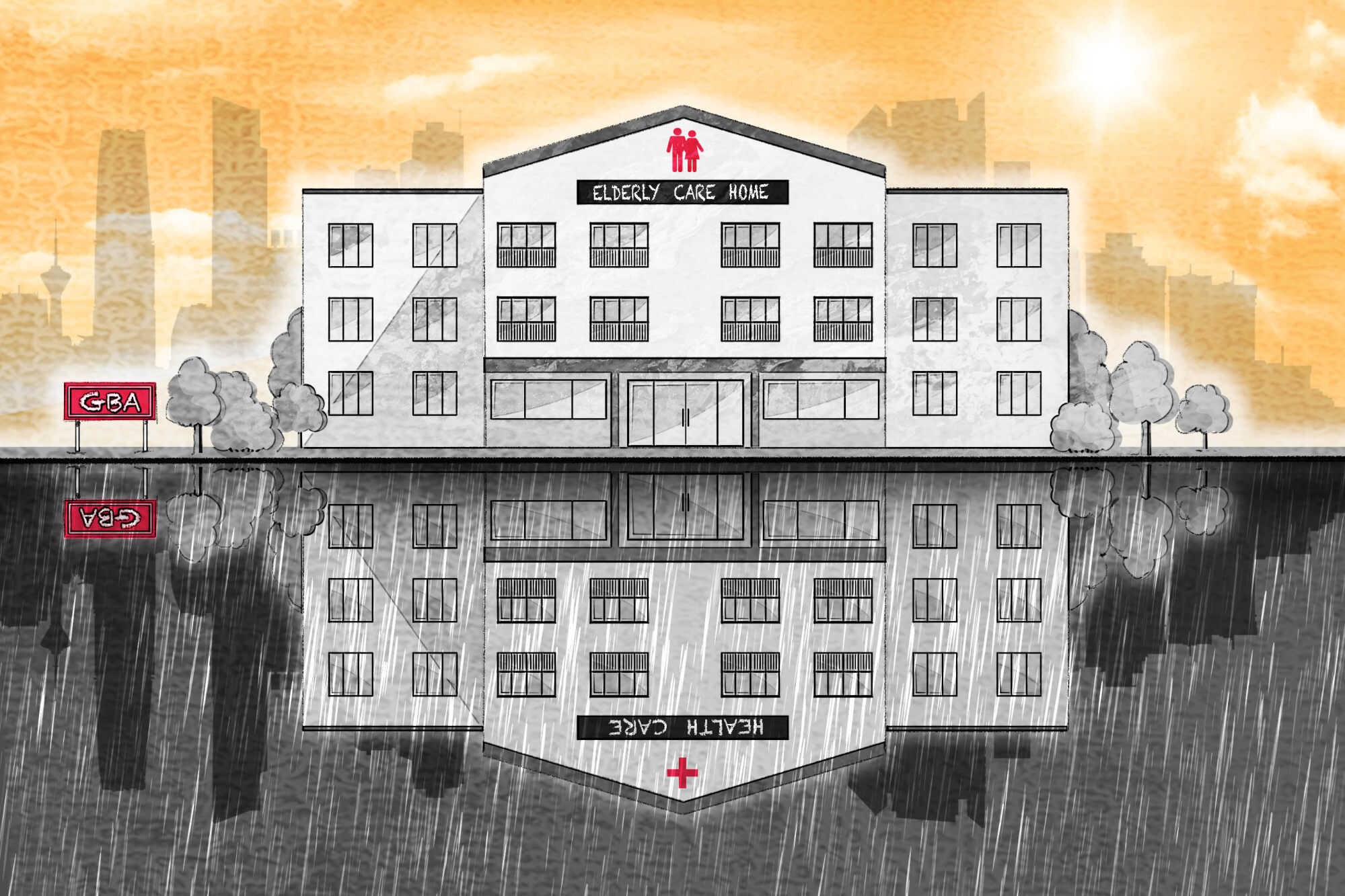 Are care homes for the elderly in the Greater Bay Area the best option for Hongkongers? Illustration: Henry Wong