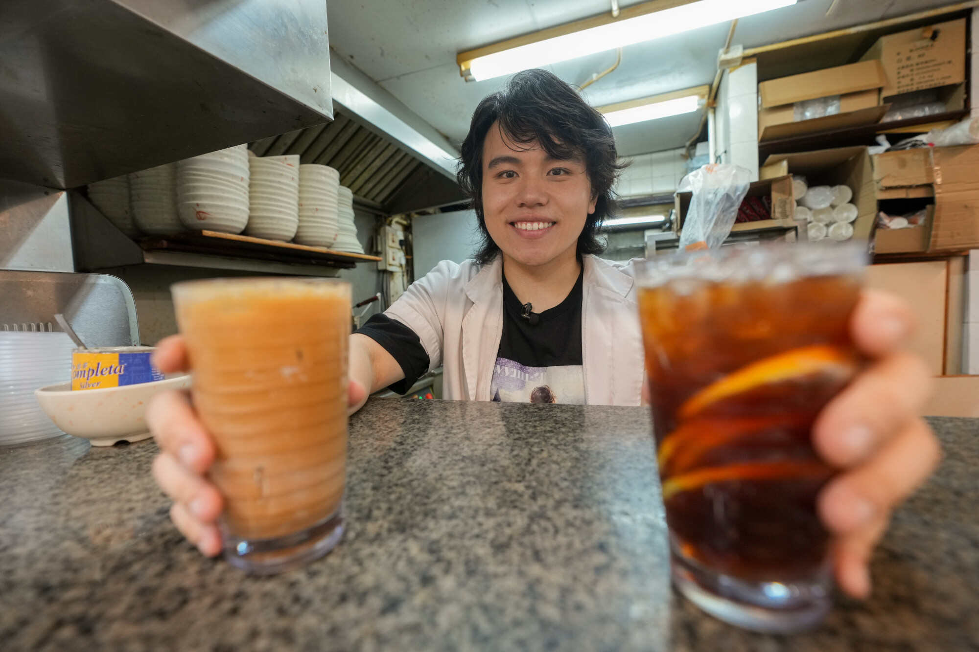 At Kam Shun Restaurant, Theo Ko handles the drinks and orders. Photo: Sam Tsang