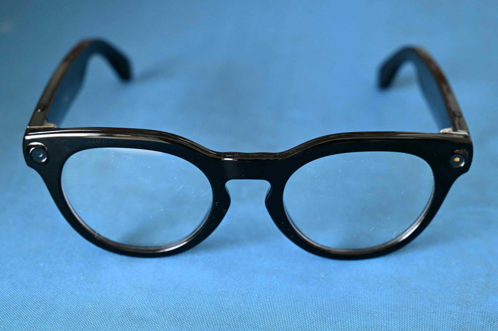 Glasses used for recording actions through motion capture at AI data company Objectways’ office. Photo: AFP
