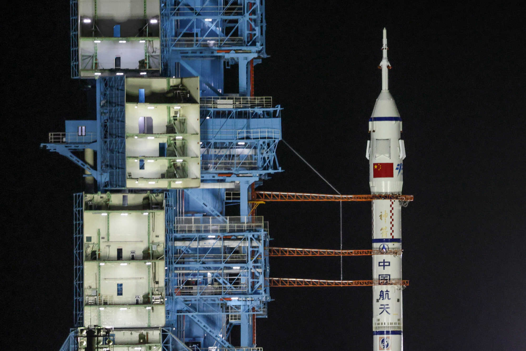 The Long March 2F rocket carrying the Shenzhou-23 spacecraft with astronauts Zhu Yangzhu, Zhang Zhiyuan, and Lai Ka-ying. Photo: Reuters
