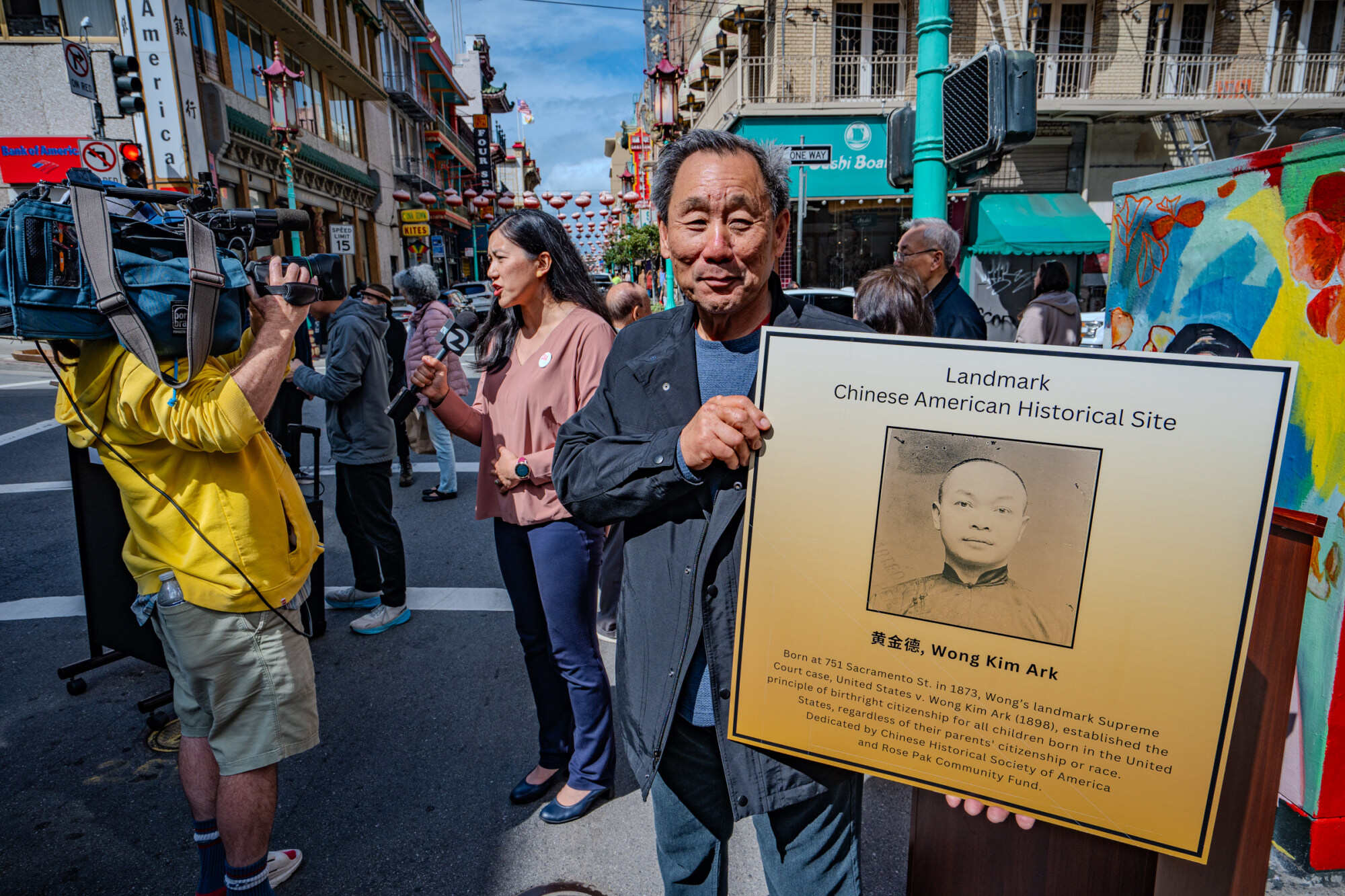 Norman Wong, holding a plaque commemorating his great-grandfather Wong Kim Ark, whose landmark 1898 US Supreme Court case confirmed that anyone born in the United States was a citizen of the country. Photo: Chinese for Affirmative Action