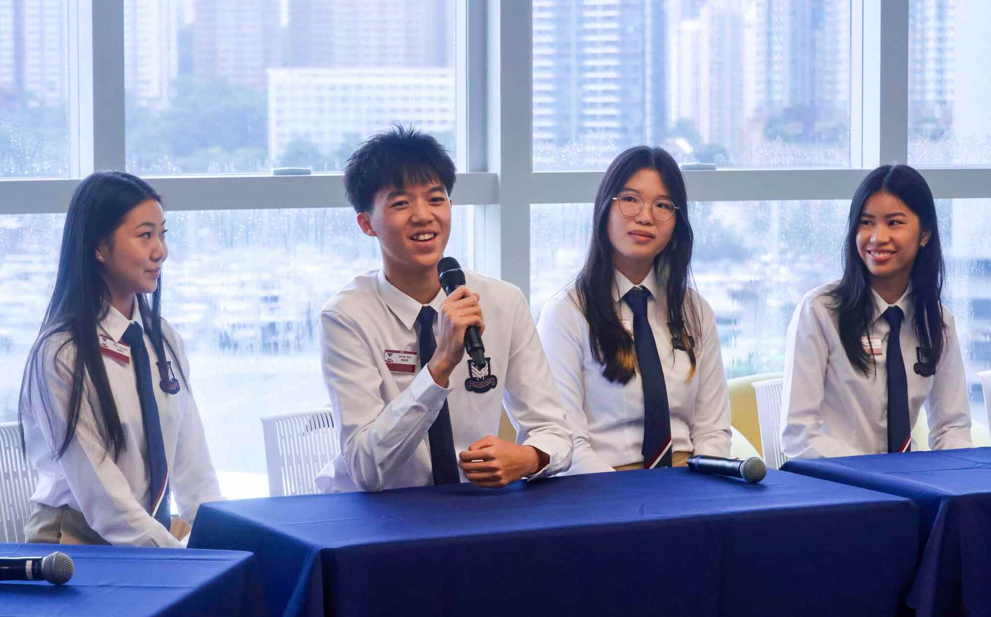 Victoria Shanghai Academy top scorer Billy Chan (second from left). Photo: Jonathan Wong