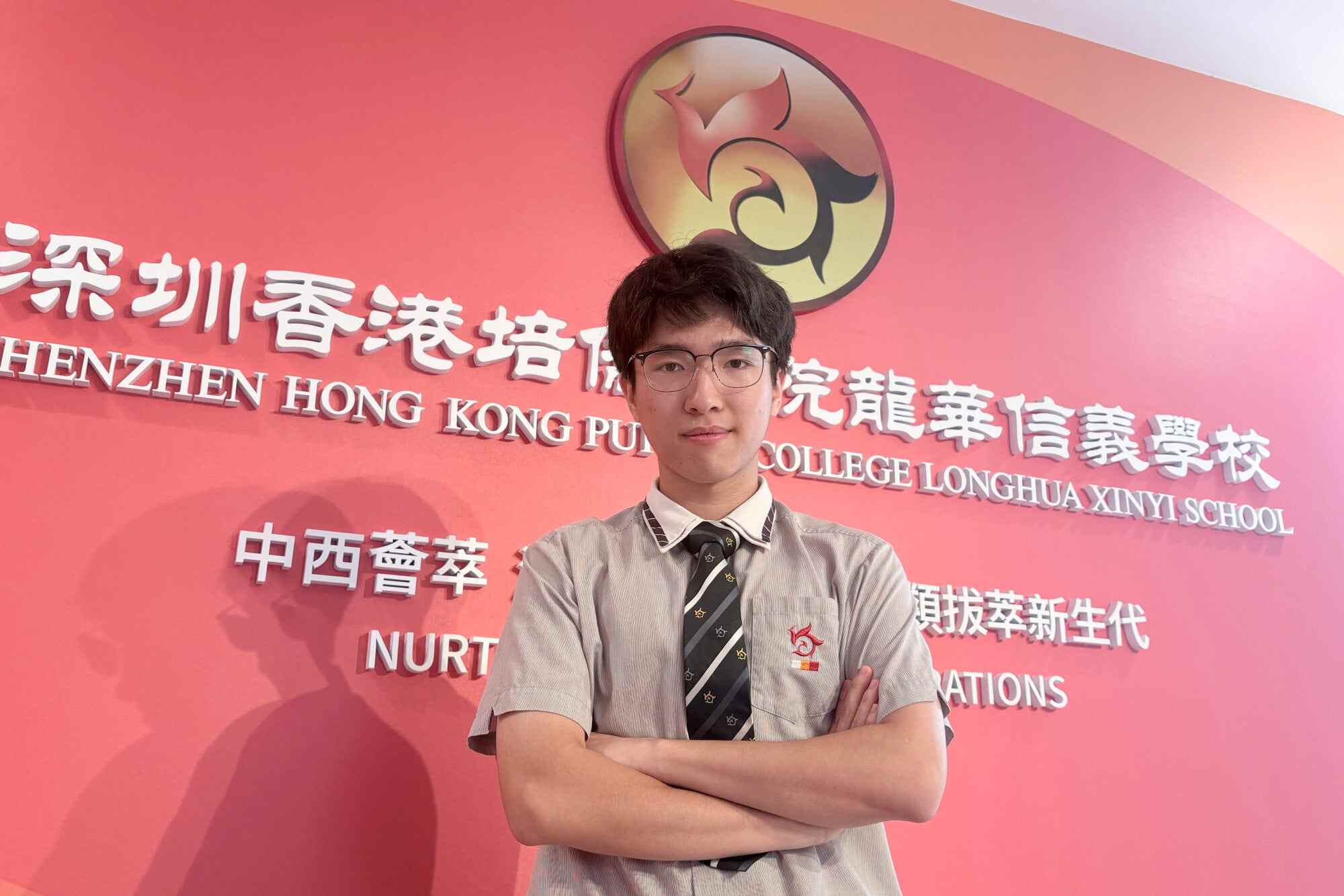 Aaron Pei, a graduate of Shenzhen’s Pui Kiu College, chose to attend secondary school across the border due to the Covid-19 pandemic. Photo: Eric Jiang