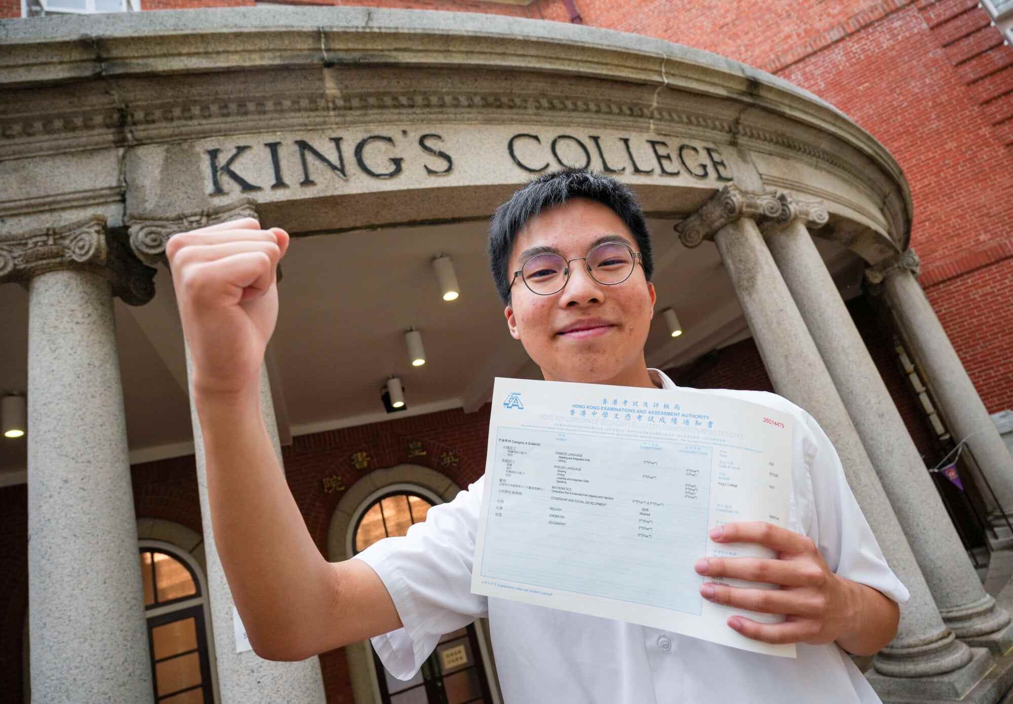 Super scorer Ryan Tao Zeran from King’s College says that AI was especially useful for learning English. Photo: May Tse
