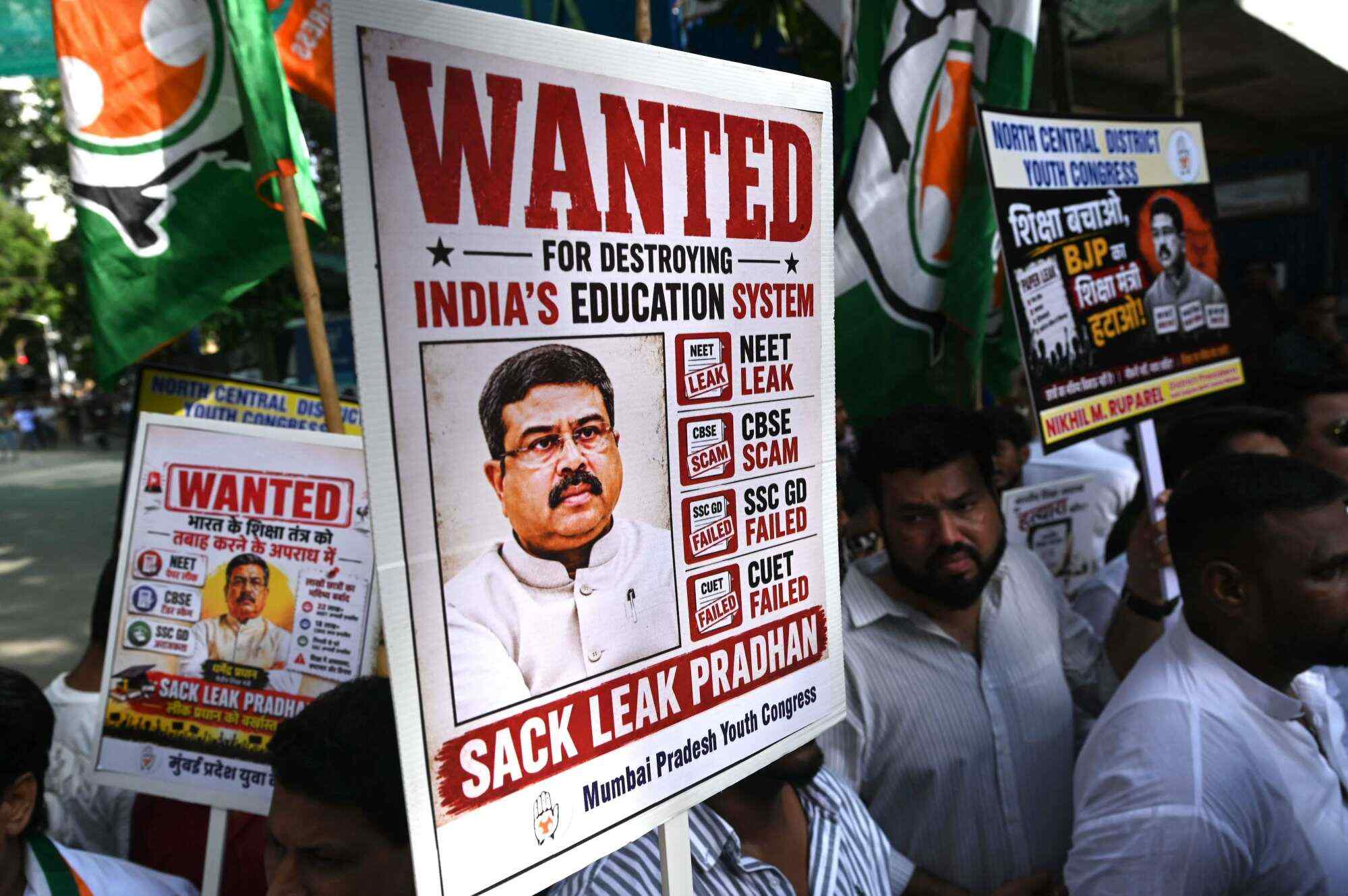 Education Minister Dharmendra Pradhan resigned amid NEET exam leaks, sparking nationwide celebrations and historic youth-led reform wins. Photo: AFP