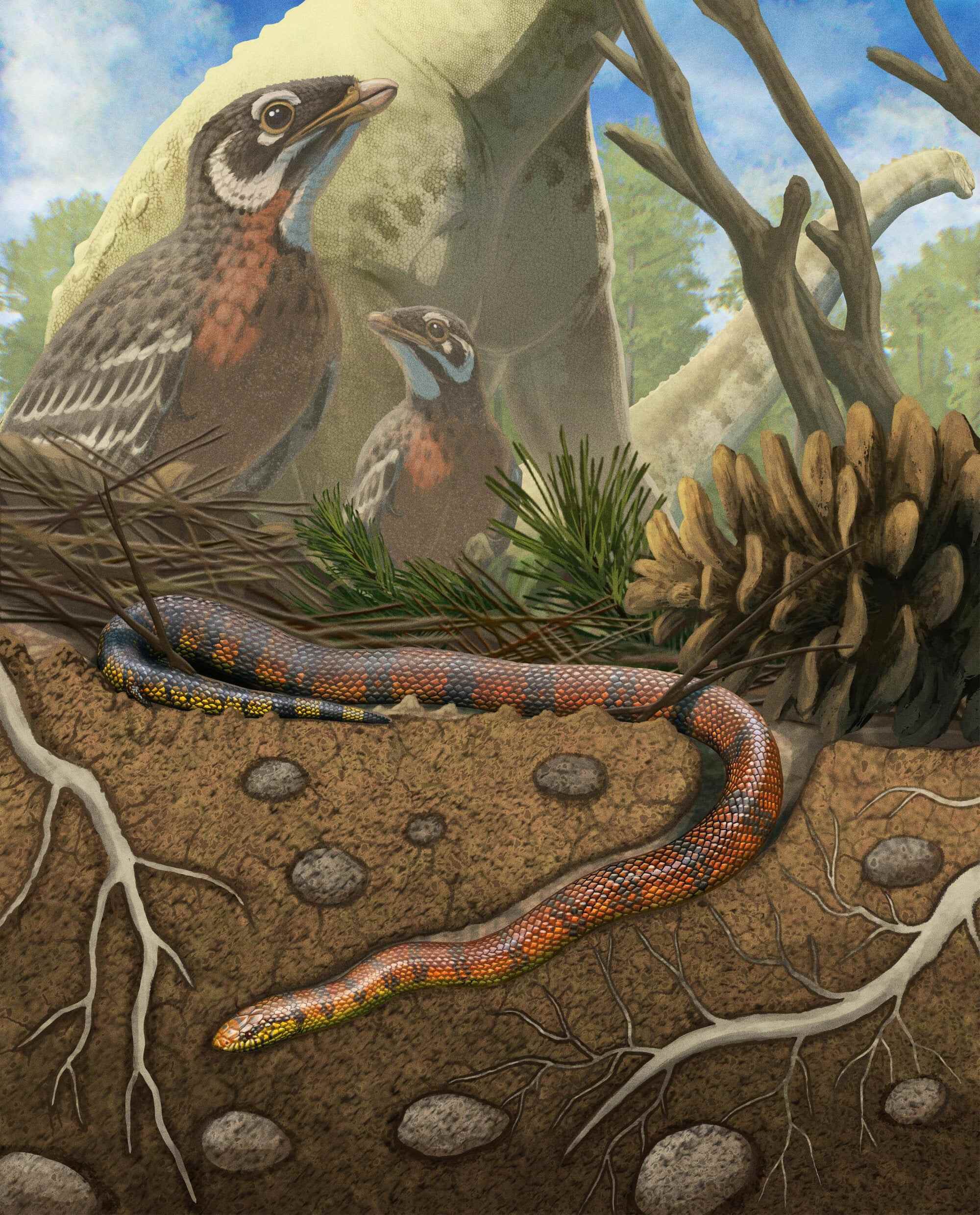A visual reconstruction of Tametara mirim, a burrowing snake that dates back to the Cretaceous Period. Photo: Reuters
