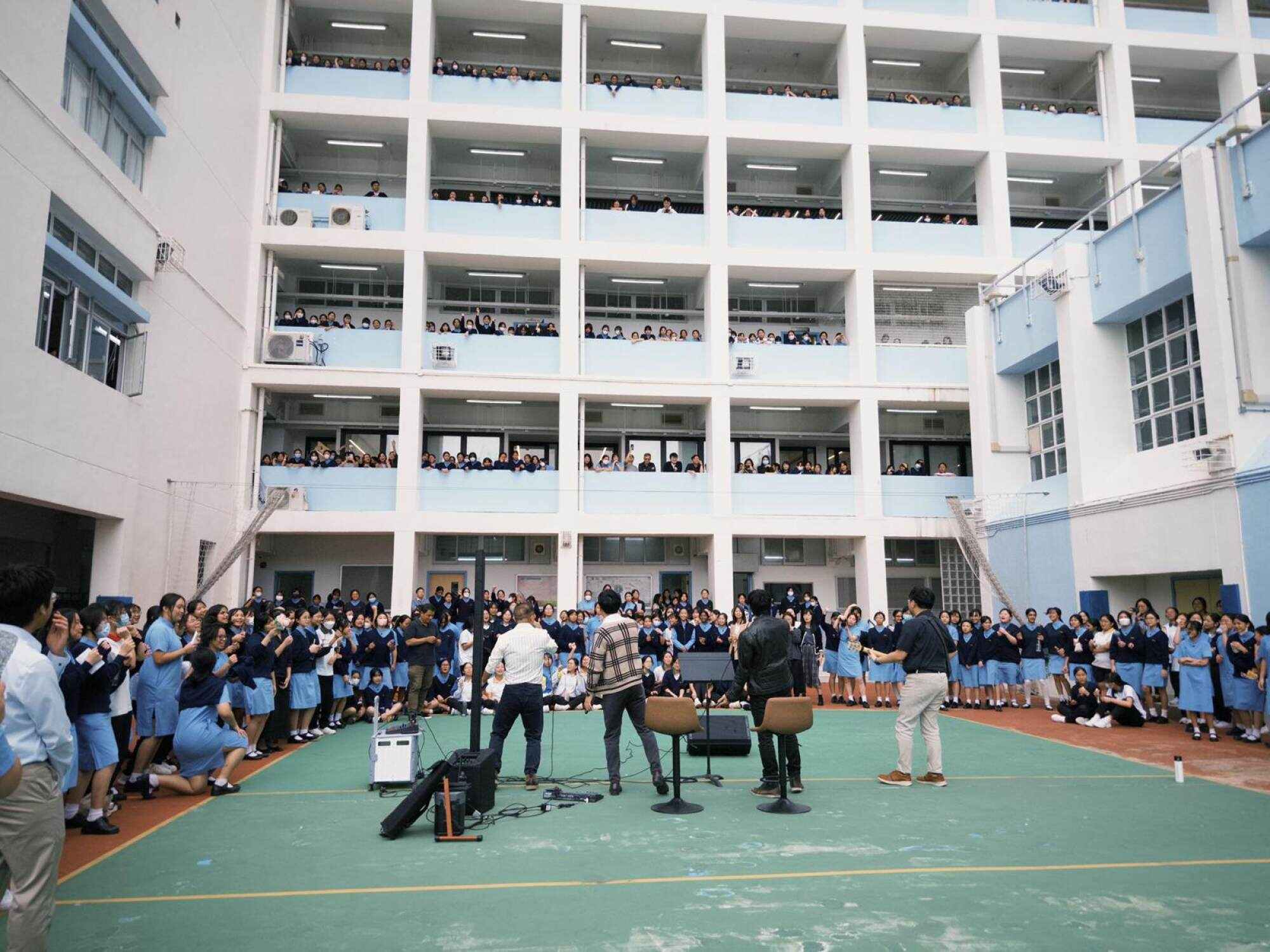 A lunchtime music concert at Hong Kong True Light College. Photo: Handout