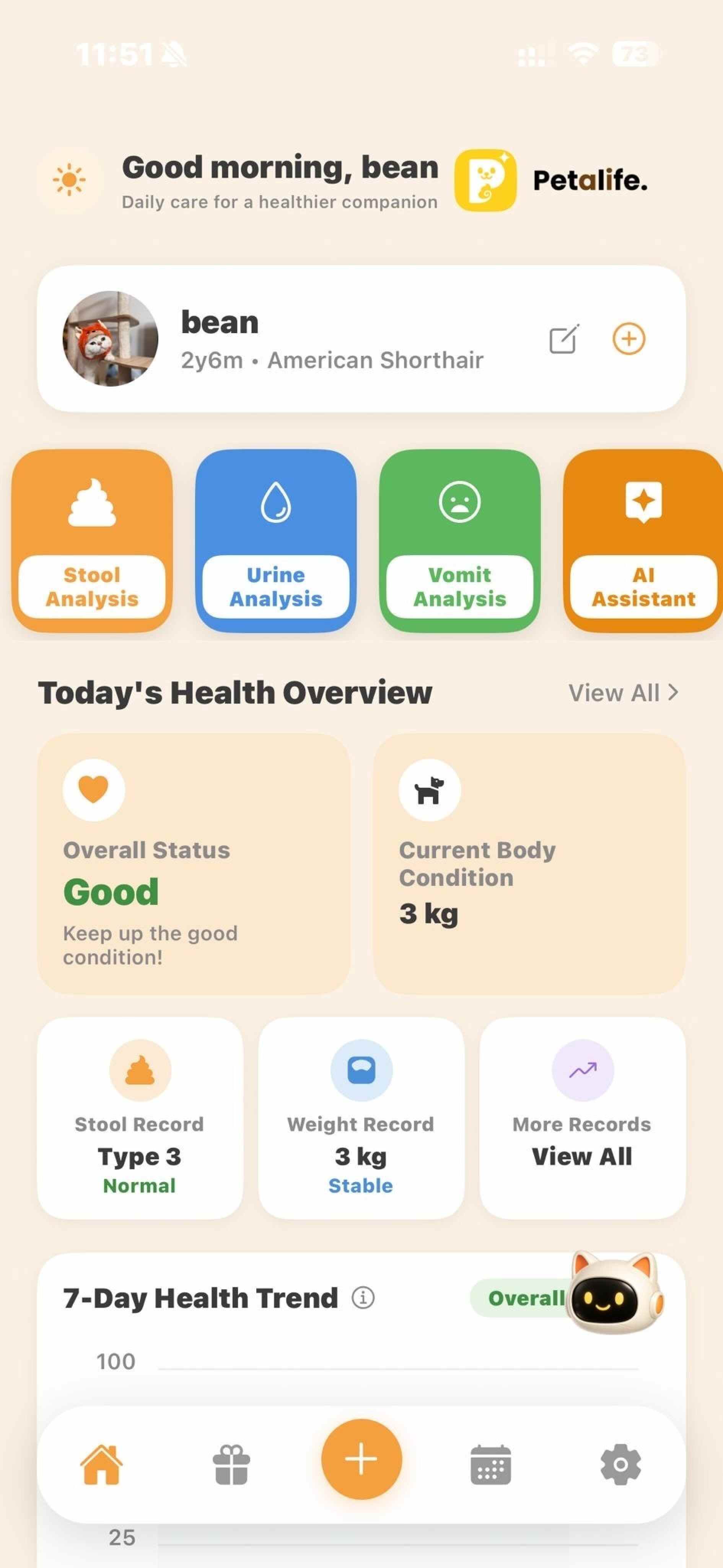 Petalife’s mobile app helps users track their pets’ excrement. Photo: Handout