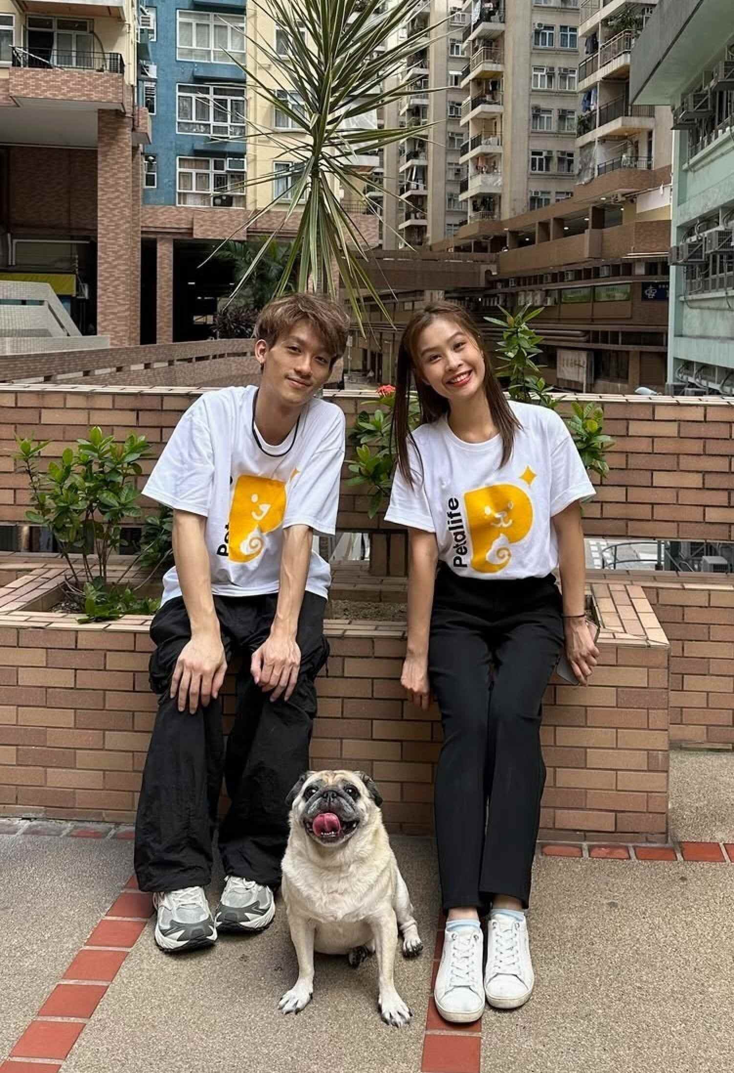 Oscar Siu (left) and Eugene Siu, founders of Petalife, with their current dog, named Eight. Photo: Handout